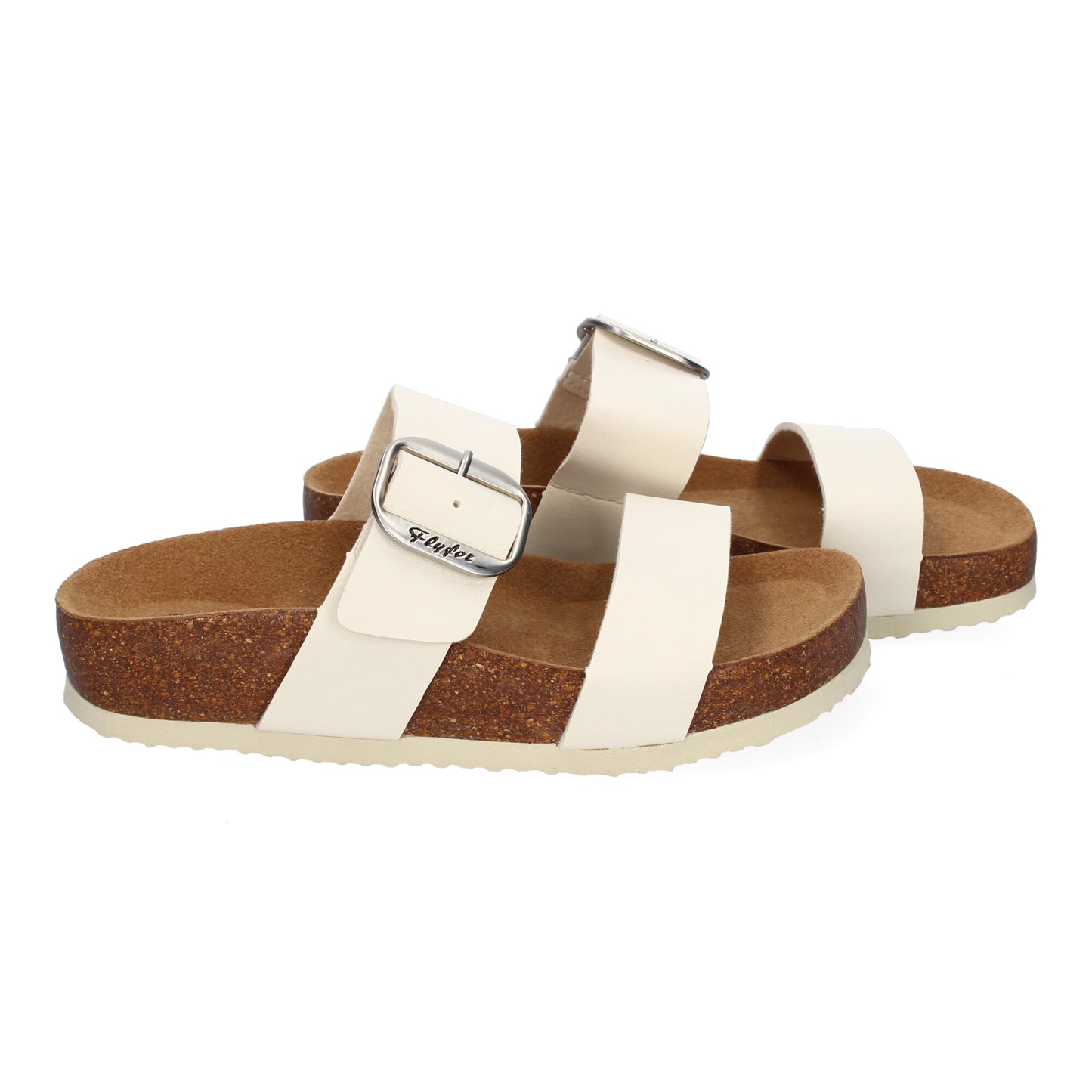 Sandalias Cuña Mujer Beige Esclava Piso Bio Planta Anatómica