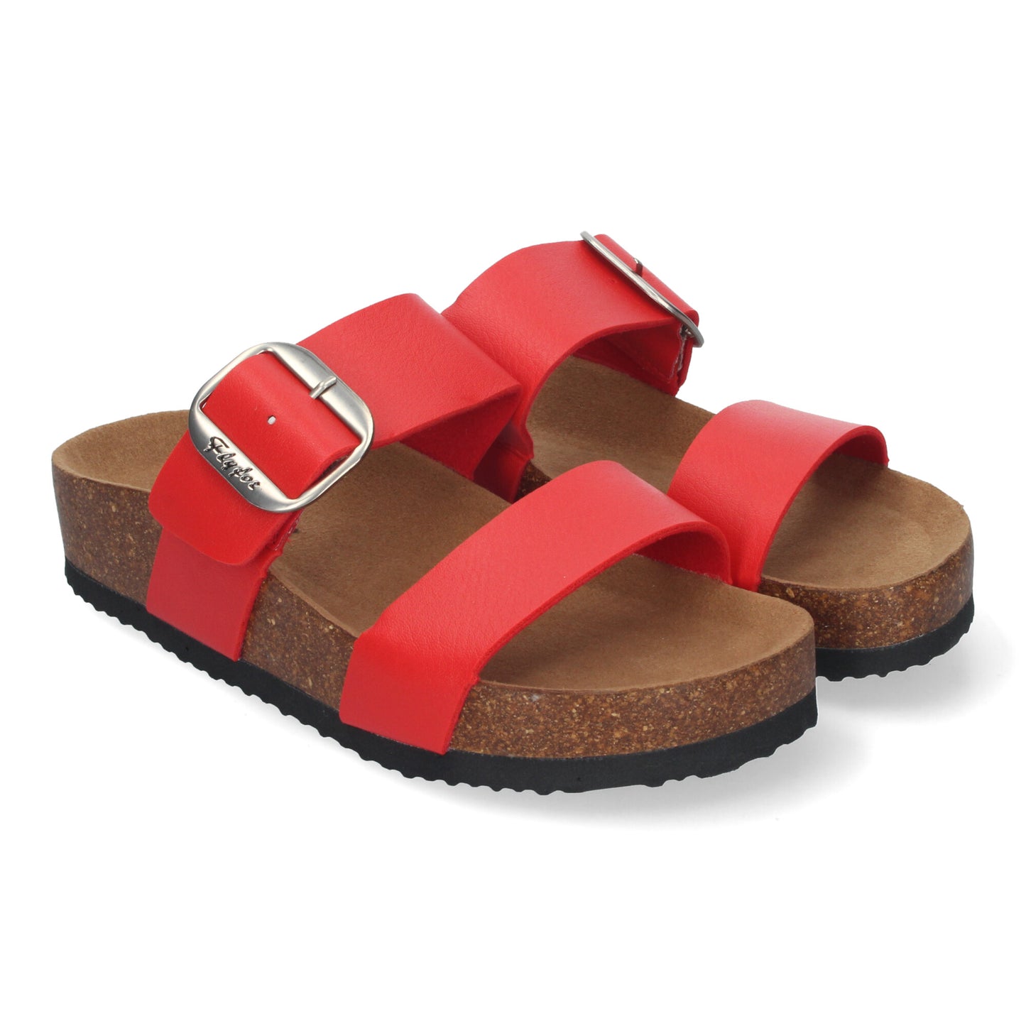 Sandalia de Mujer Planas Material Bio Pala Fina Cómodas y Elegantes Talón Abierto y Decorada con Hebilla Ideales para Primavera-Verano