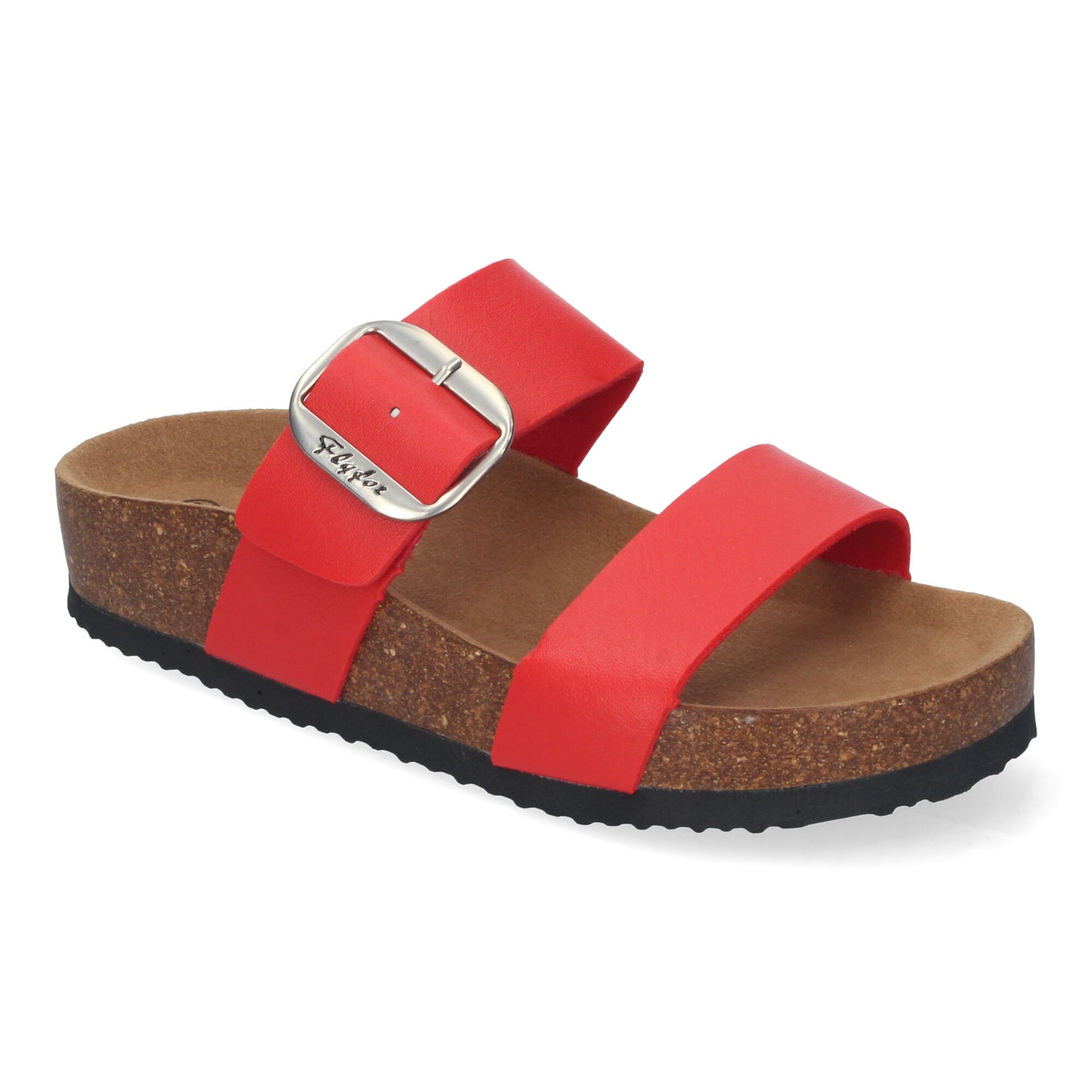 Sandalia de Mujer Planas Material Bio Pala Fina Cómodas y Elegantes Talón Abierto y Decorada con Hebilla Ideales para Primavera-Verano