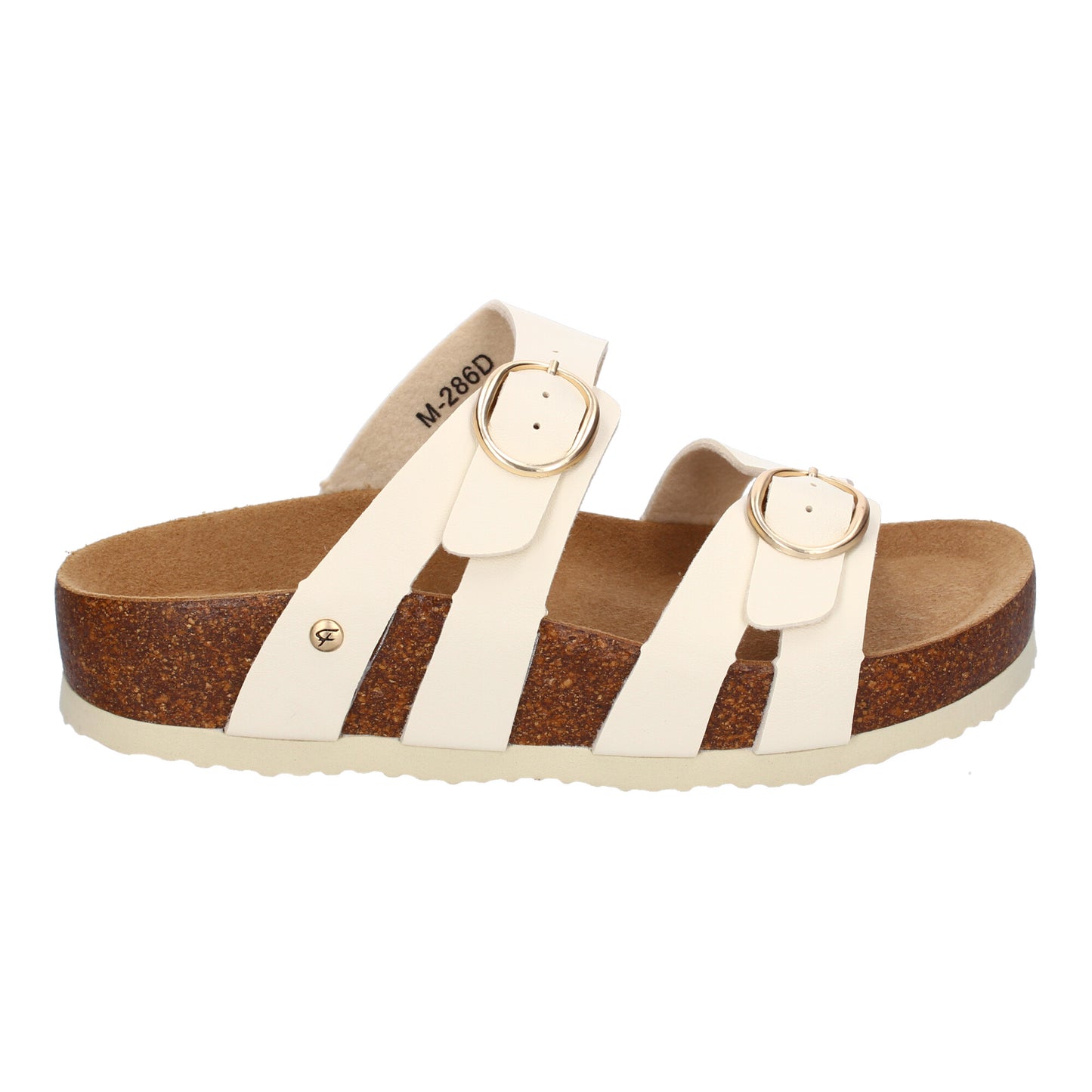 Sandalias Bio Planas Mujer Beige Doble Hebilla Cómodas y Elegantes