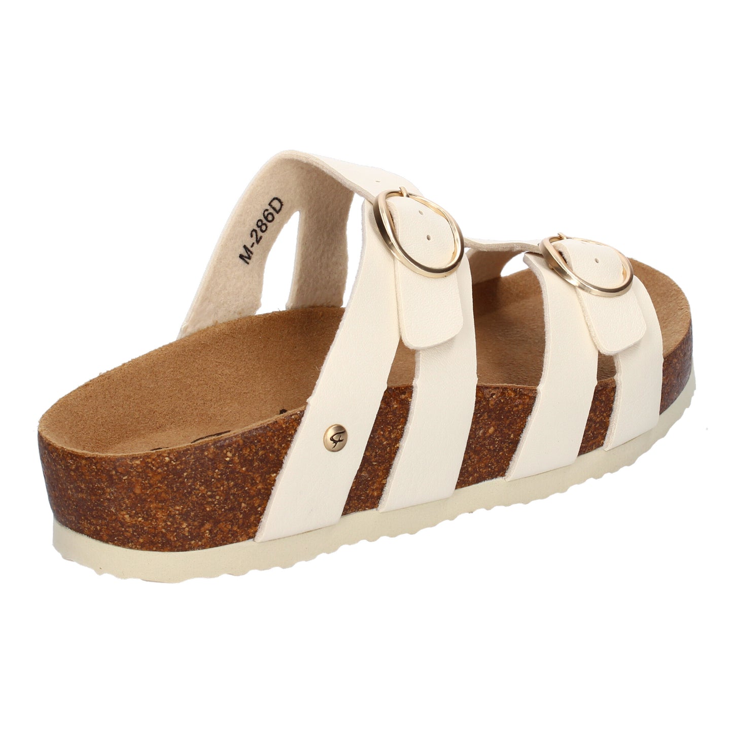 Sandalias Bio Planas Mujer Beige Doble Hebilla Cómodas y Elegantes