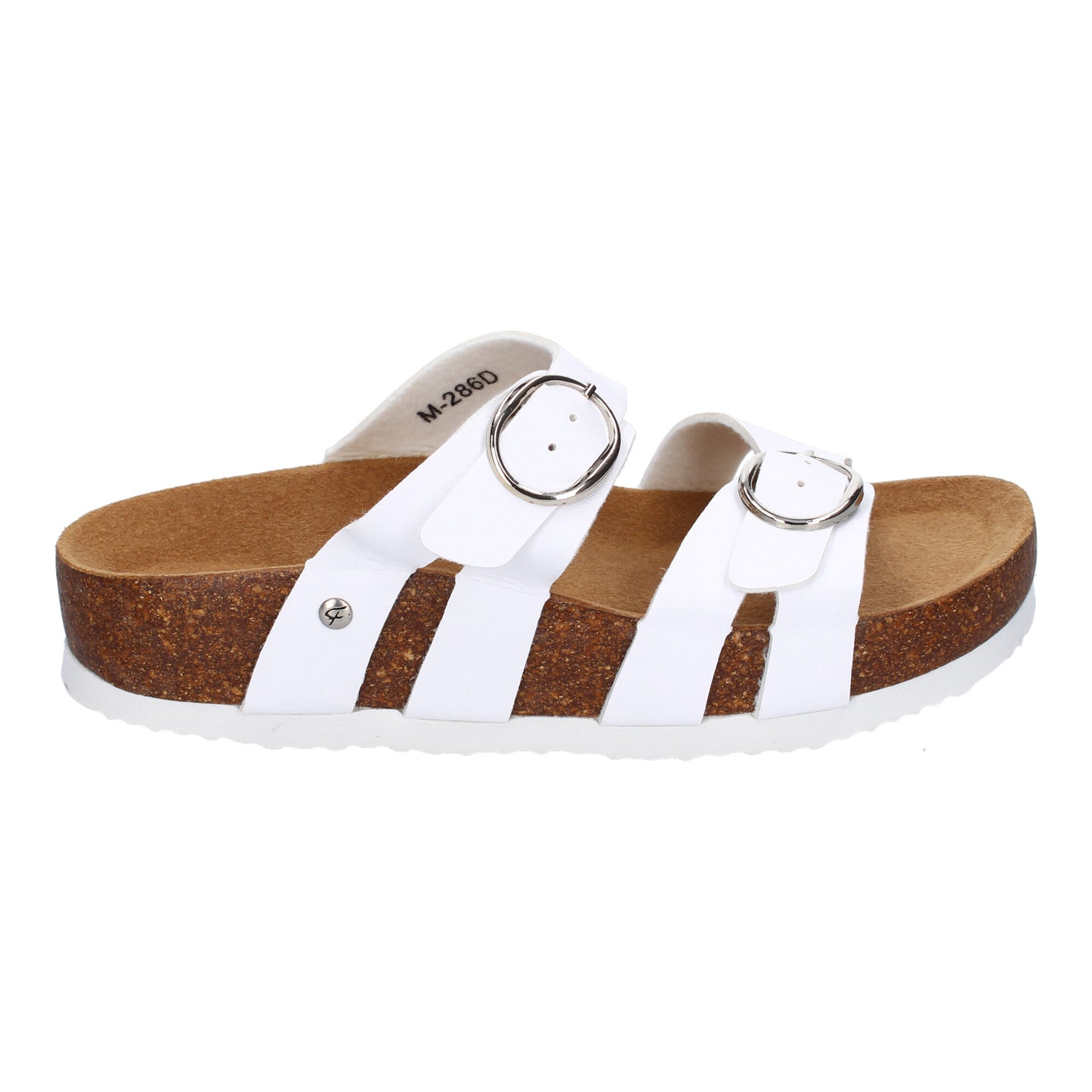 Sandalias Bio Planas Mujer Blanco Doble Hebilla Cómodas y Frescas