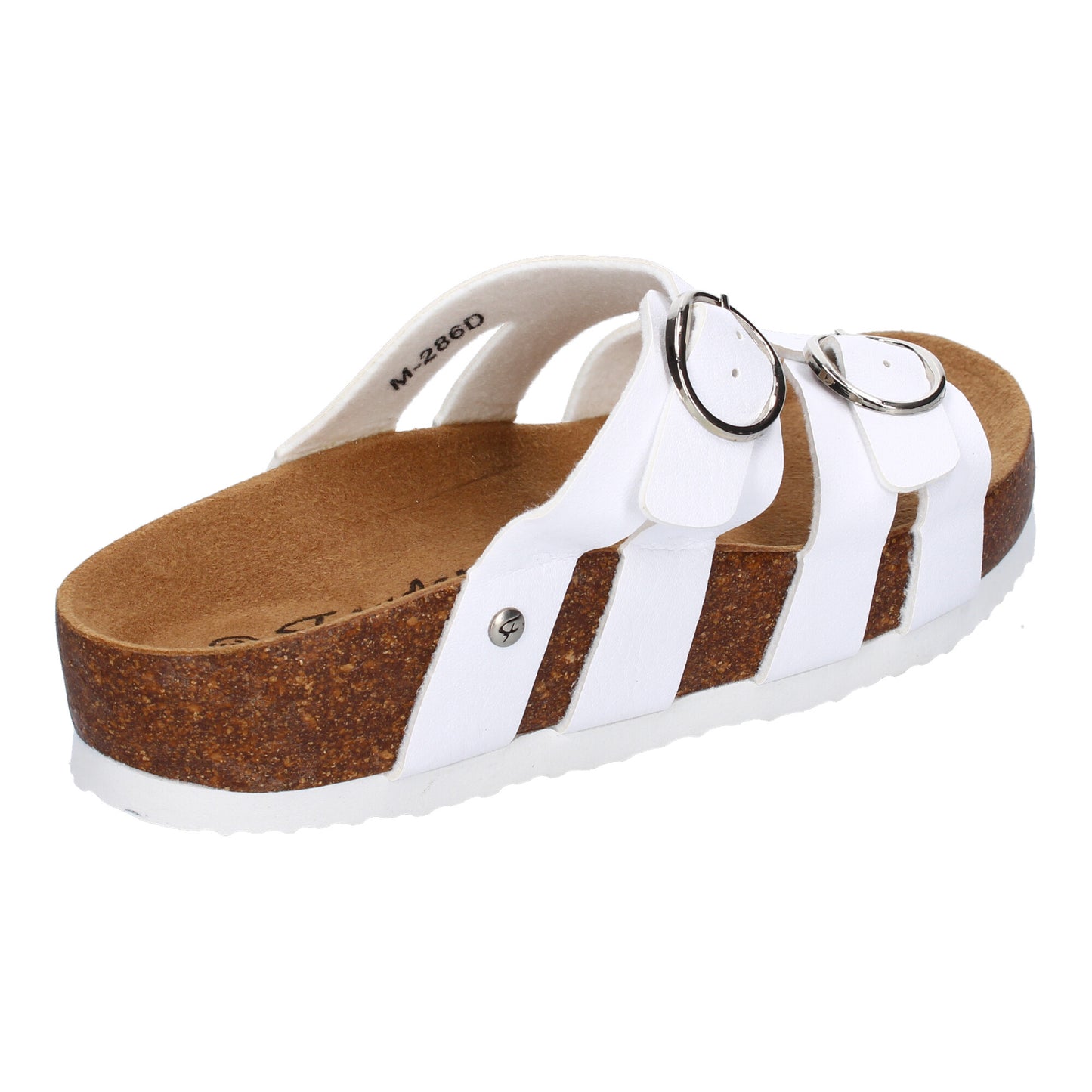 Sandalias Bio Planas Mujer Blanco Doble Hebilla Cómodas y Frescas