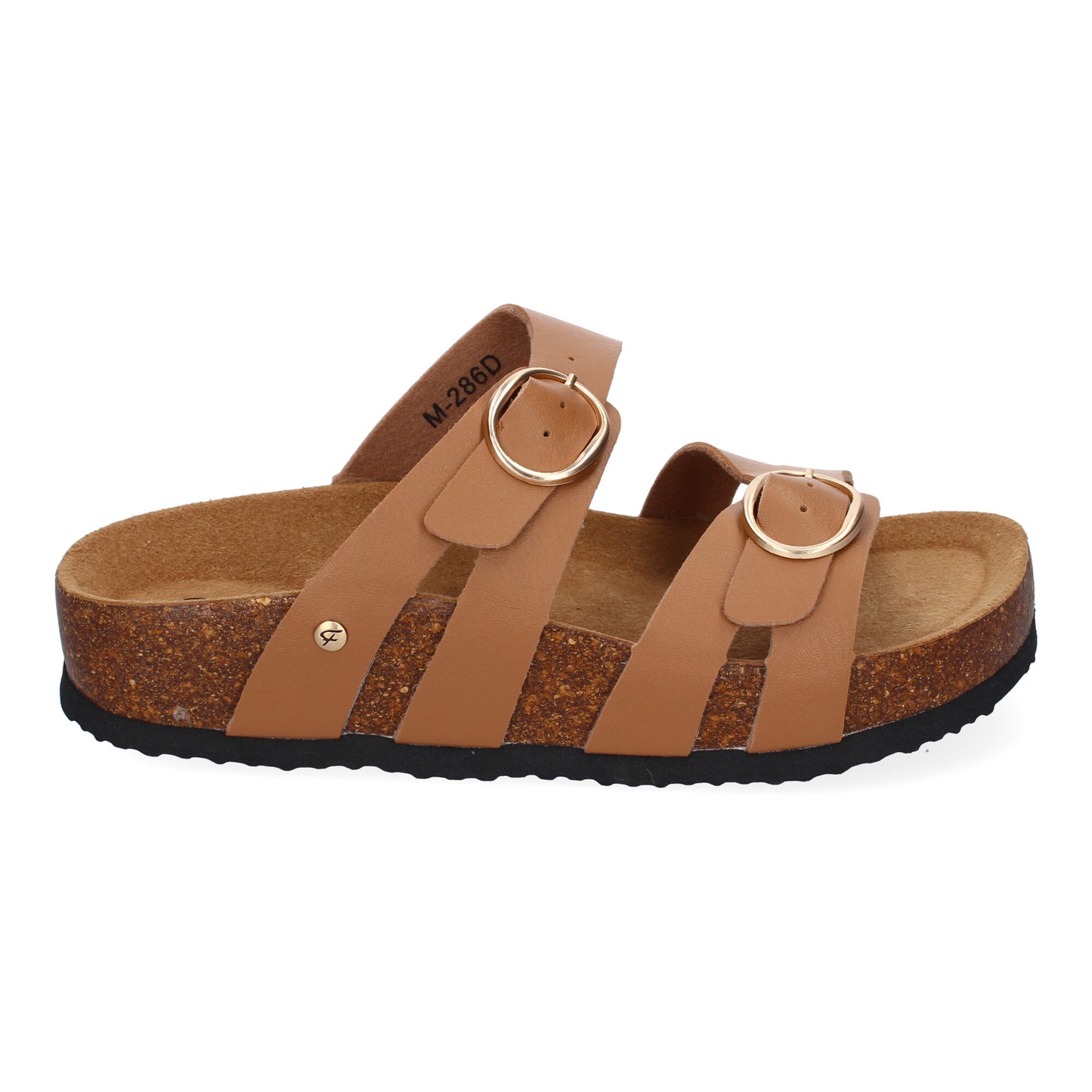 Sandalias Bio Planas Mujer Taupe Doble Hebilla Estilosas y Confortables