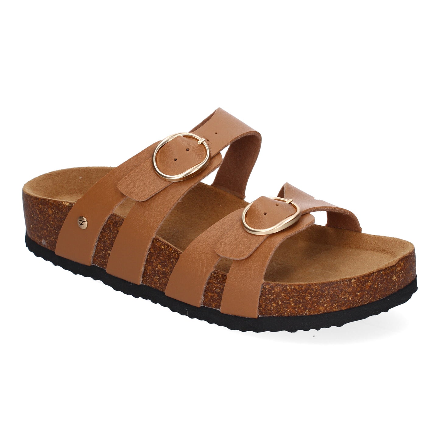Sandalias Bio Planas Mujer Taupe Doble Hebilla Estilosas y Confortables