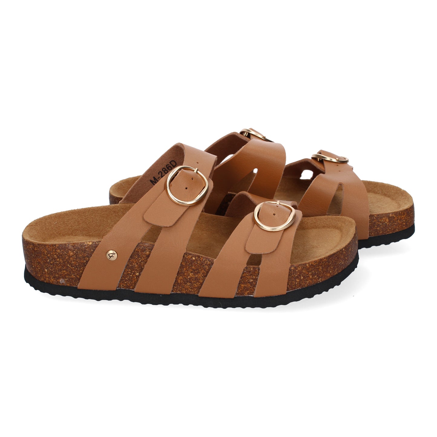 Sandalias Bio Planas Mujer Taupe Doble Hebilla Estilosas y Confortables