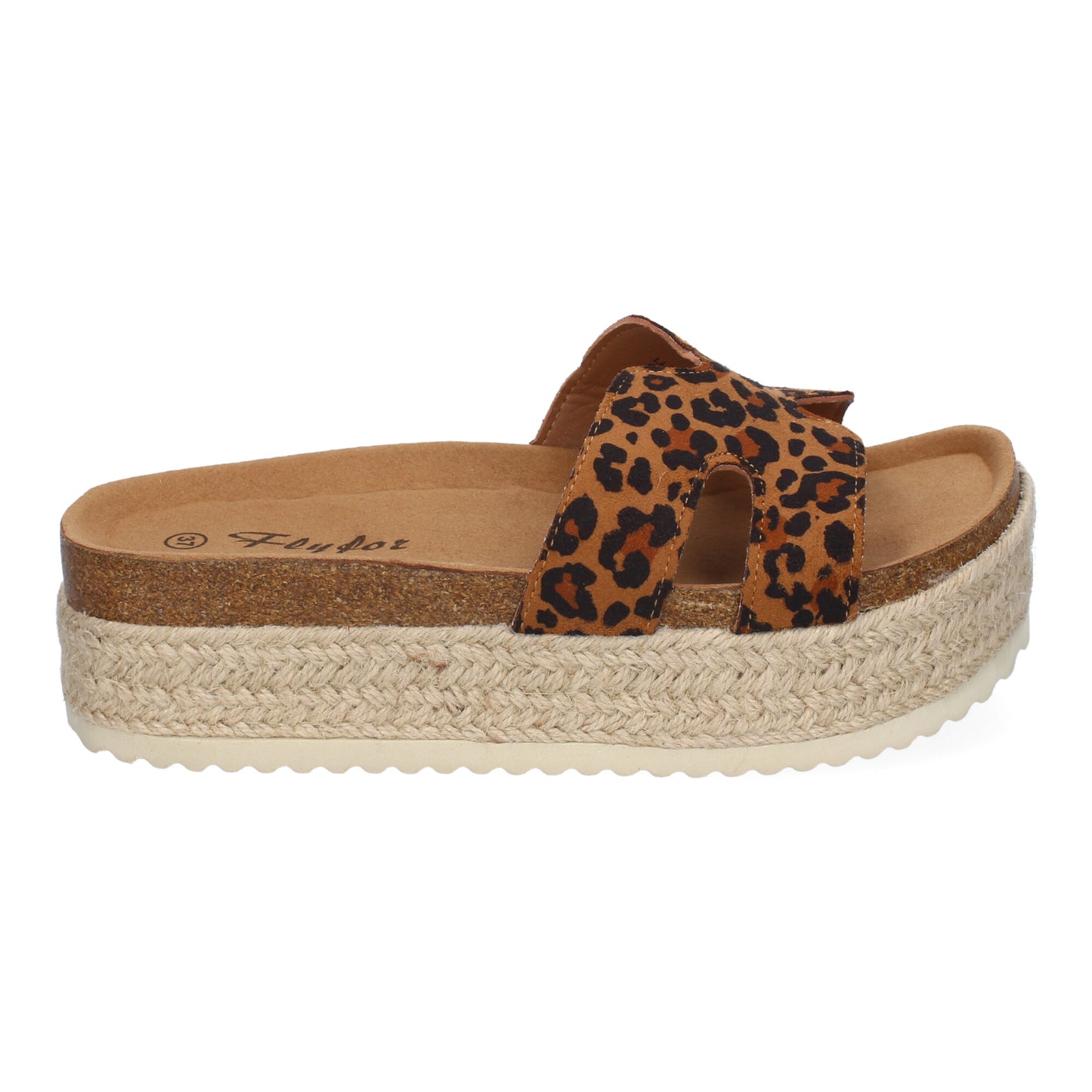 Sandalias Planas Bio Mujer Estampado Leopardo Cómodas Anatómicas
