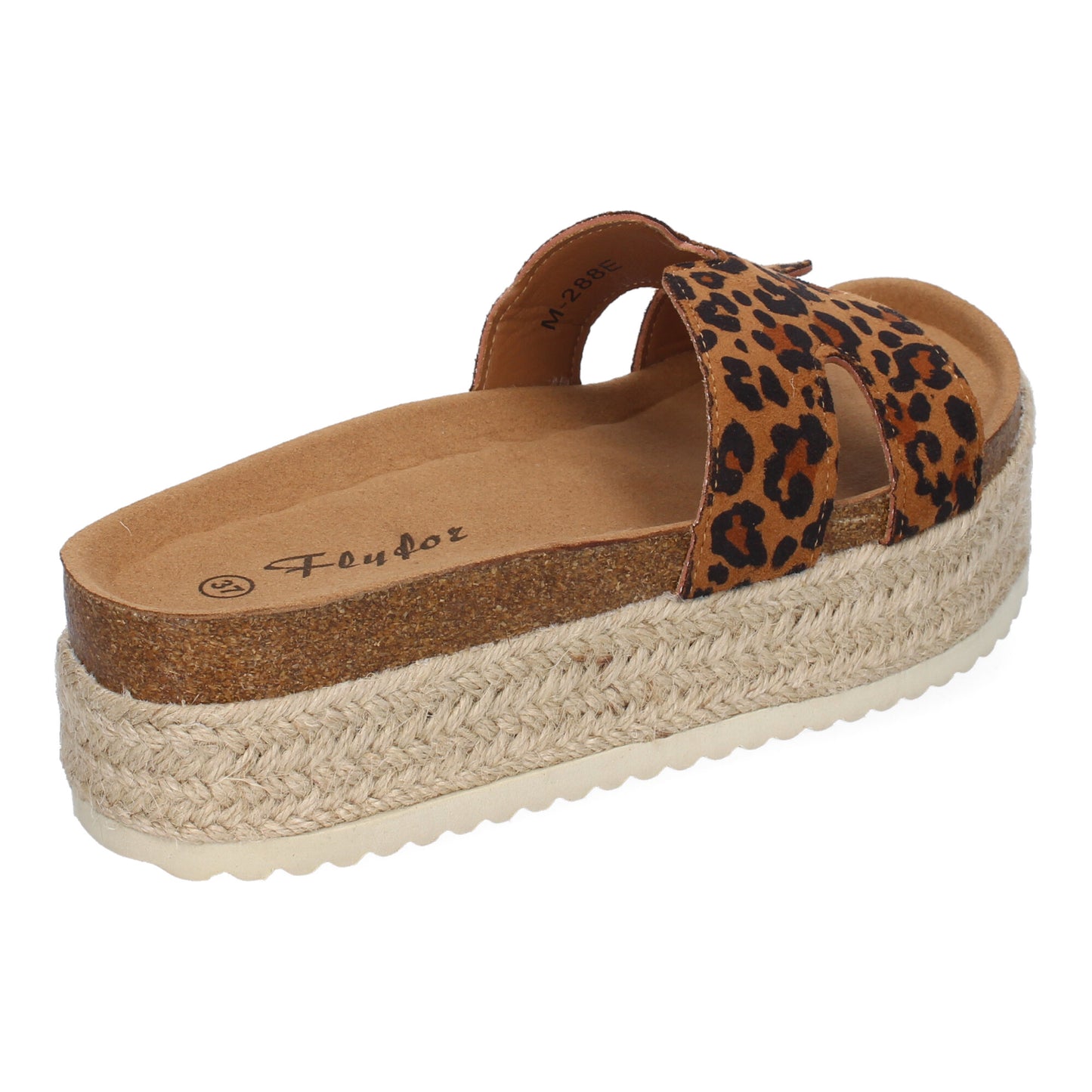 Sandalias Planas Bio Mujer Estampado Leopardo Cómodas Anatómicas
