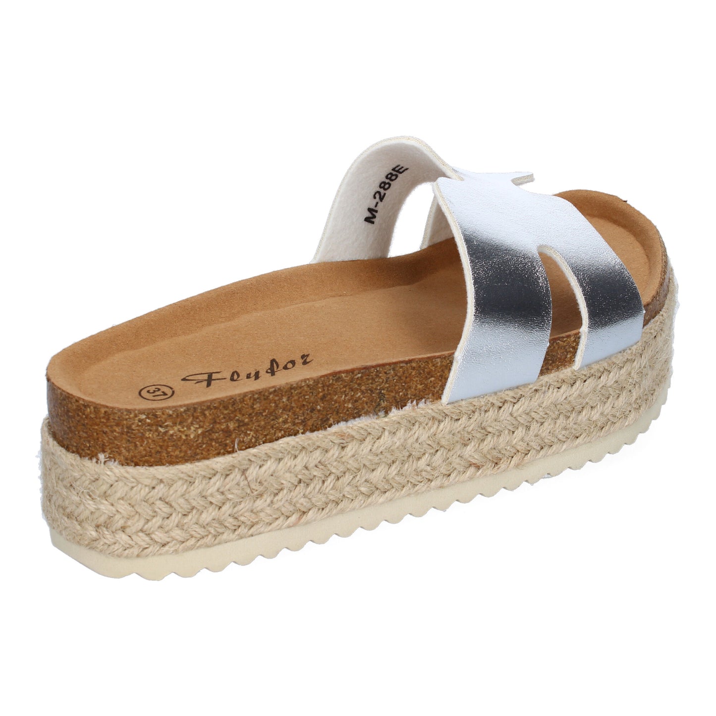 Sandalias Planas Bio Mujer Plata Pala Detalle Modernas Anatómicas