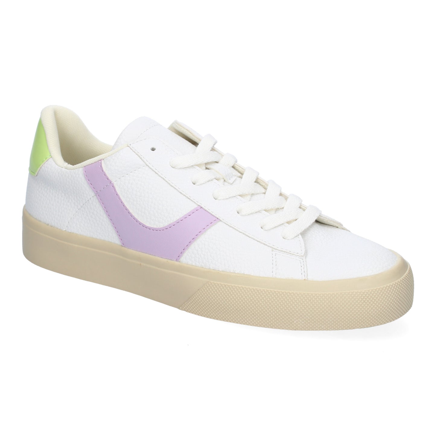 Zapatilla Deportiva Casual Lila con Cordones y Detalles Laterales