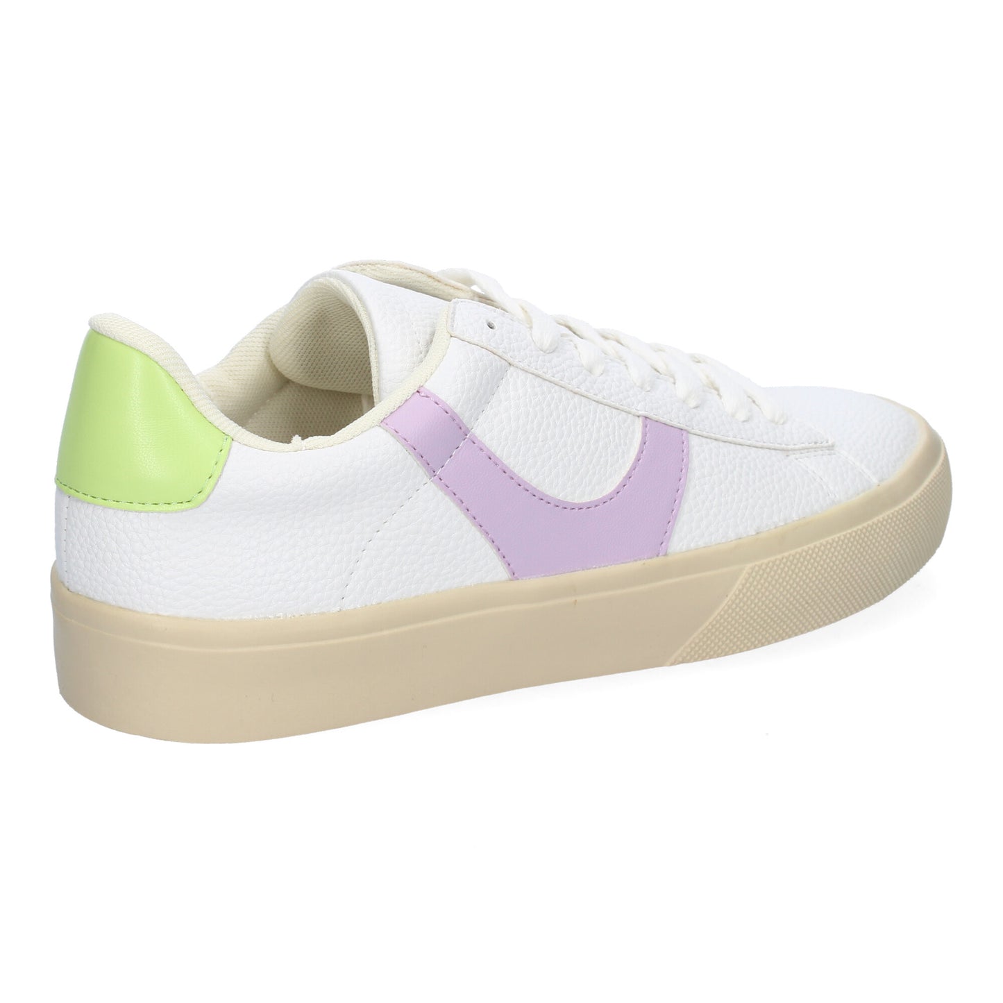 Zapatilla Deportiva Casual Lila con Cordones y Detalles Laterales