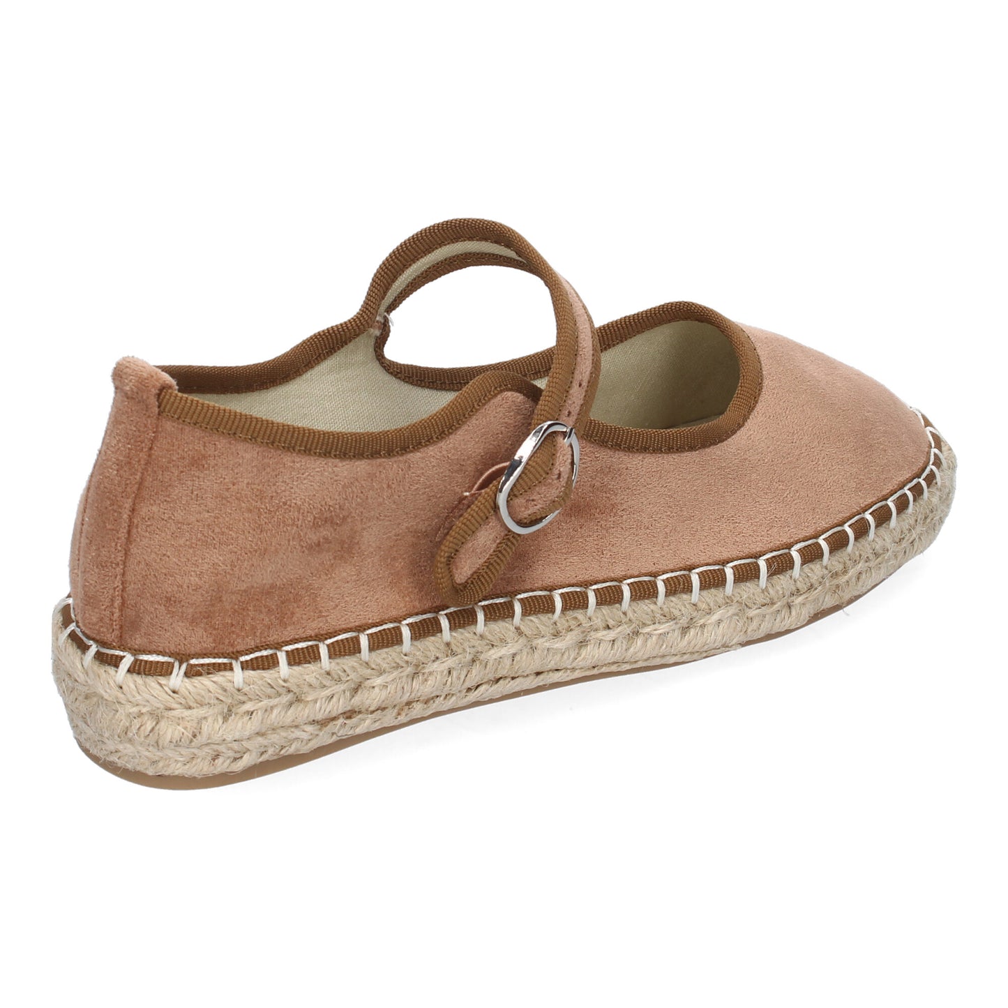 Bailarina Alpargata Kaki de Yute con Punta Redonda y Hebilla