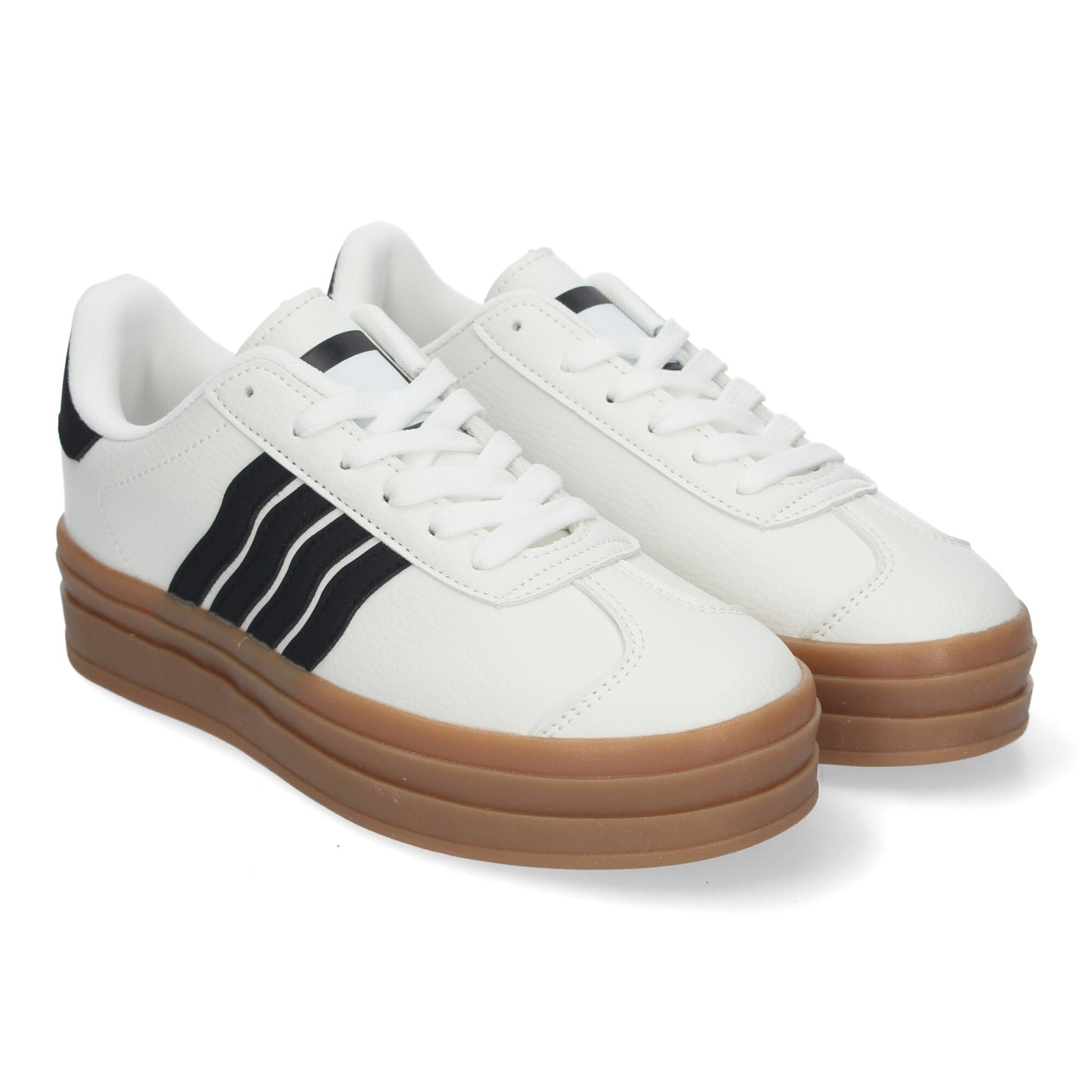 Zapatillas Casual para Mujer Diseño Elegante con Rayas Suela Gruesa Cordones Ajustables y Comodidad Asegurada para el Día a Día.