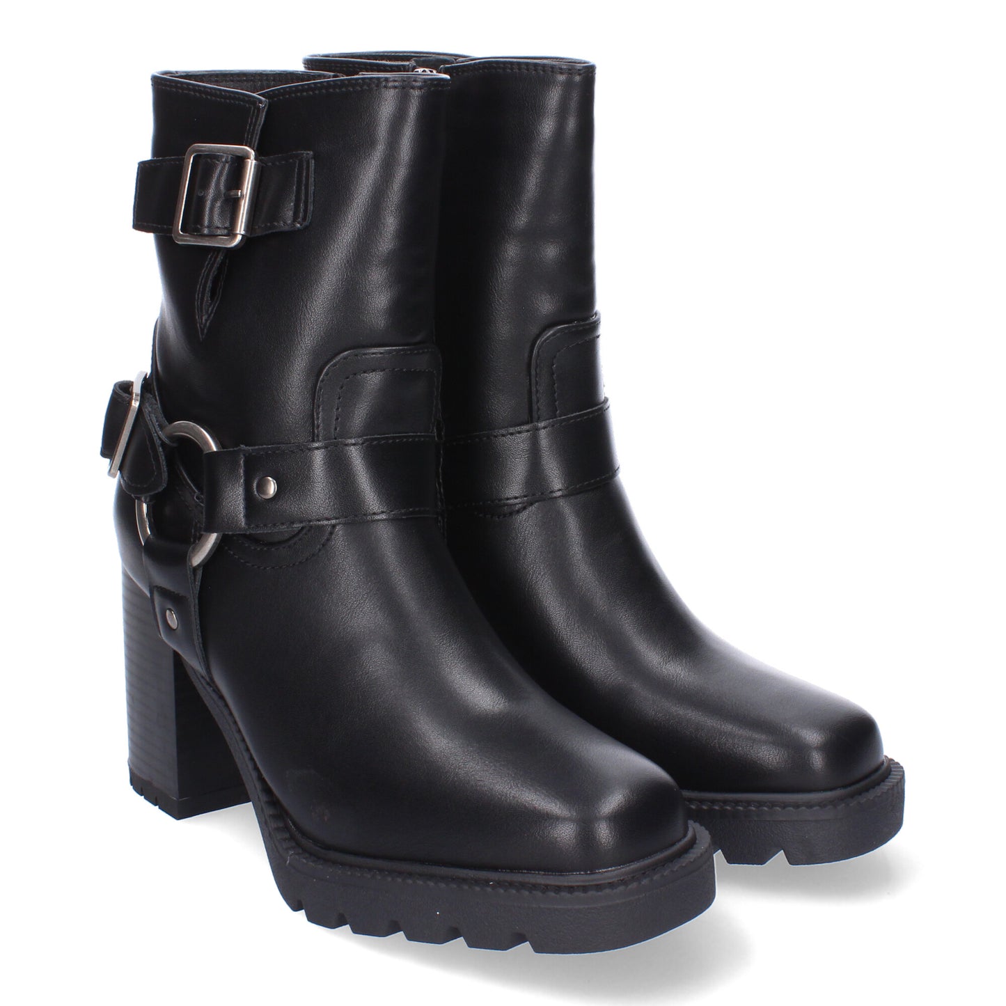 Botas tacón negro suela dentada