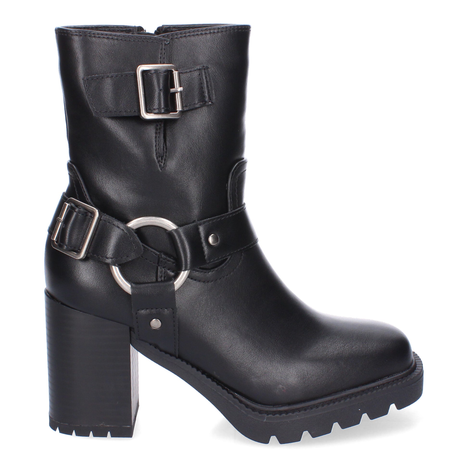 Botas tacón negro suela dentada