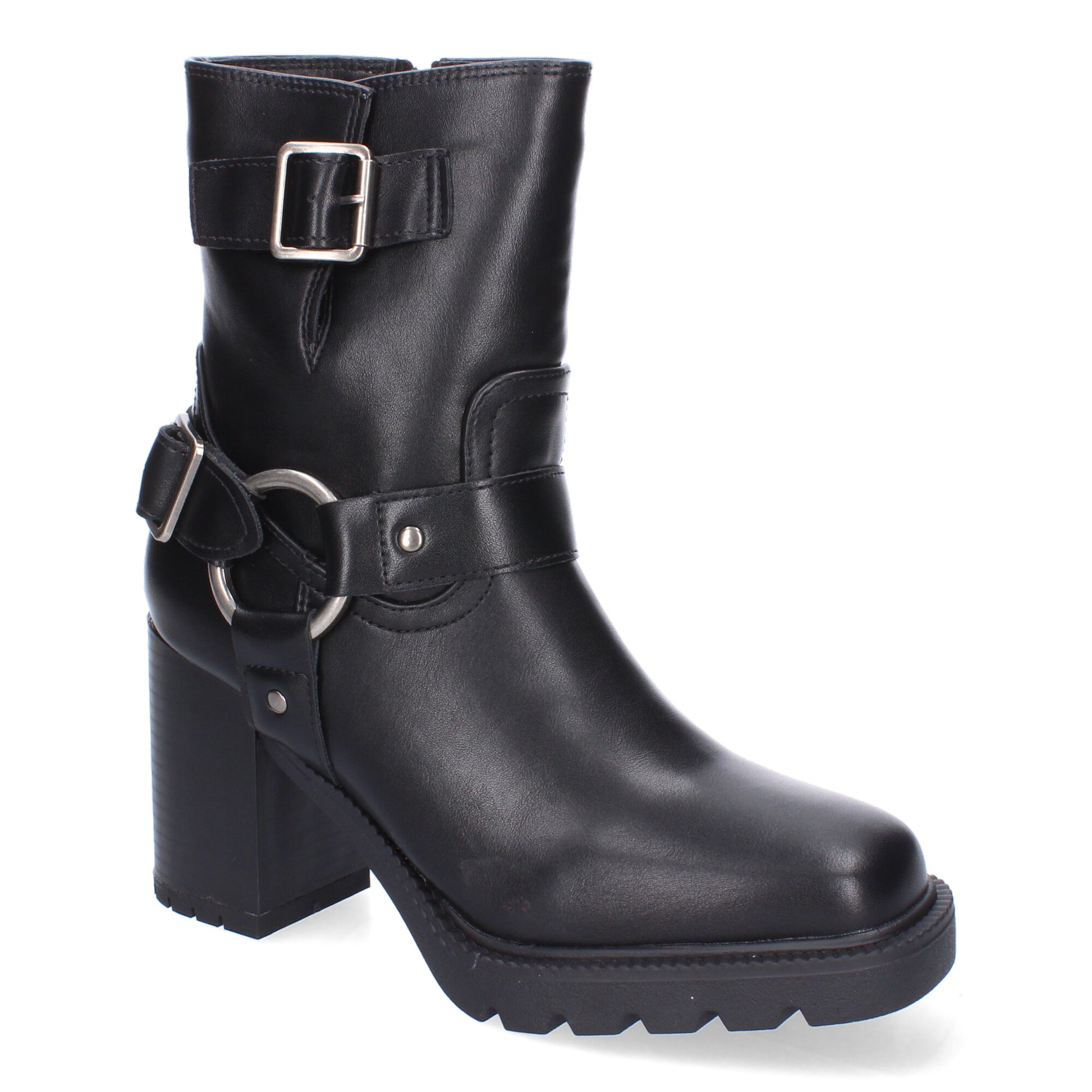 Botas tacón negro suela dentada