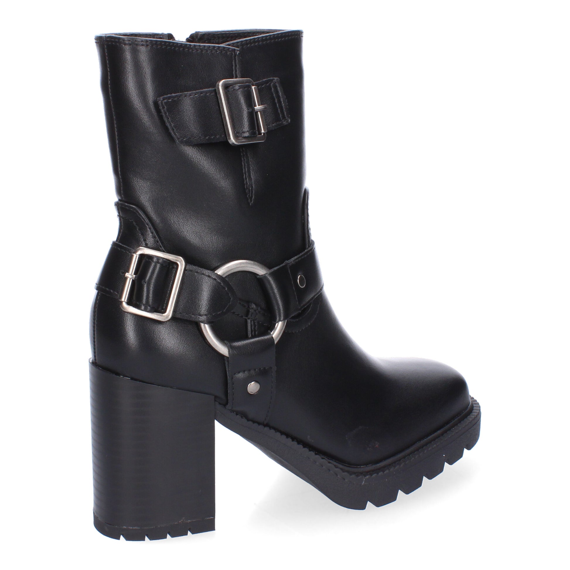 Botas tacón negro suela dentada