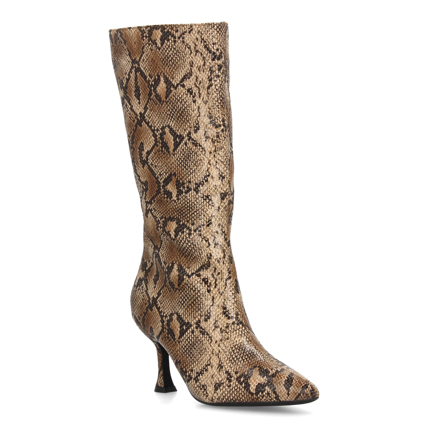 Botas de Media Caña con Tacón Fino y Estampado de Serpiente