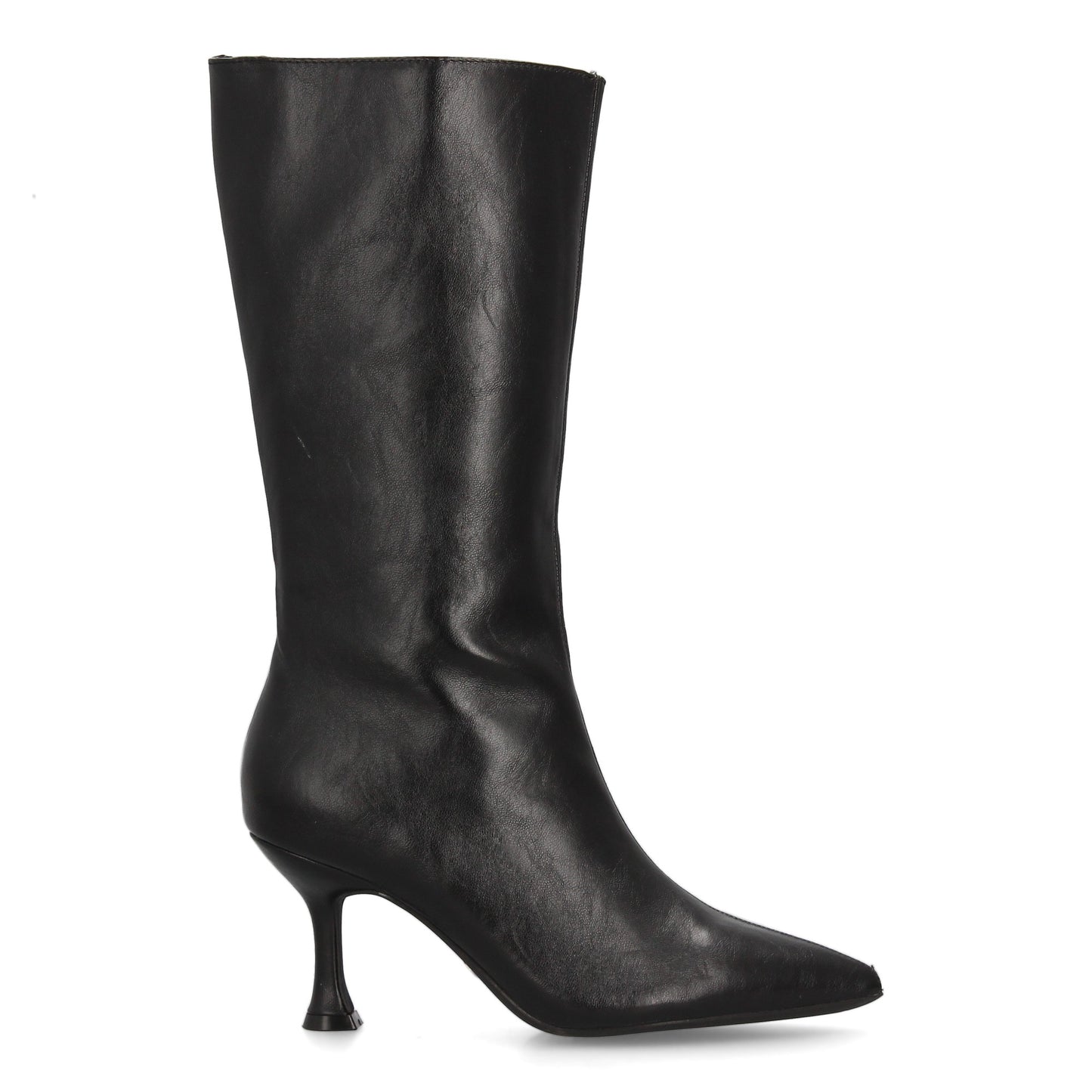 Botas altas caña media  negras con tacón fino