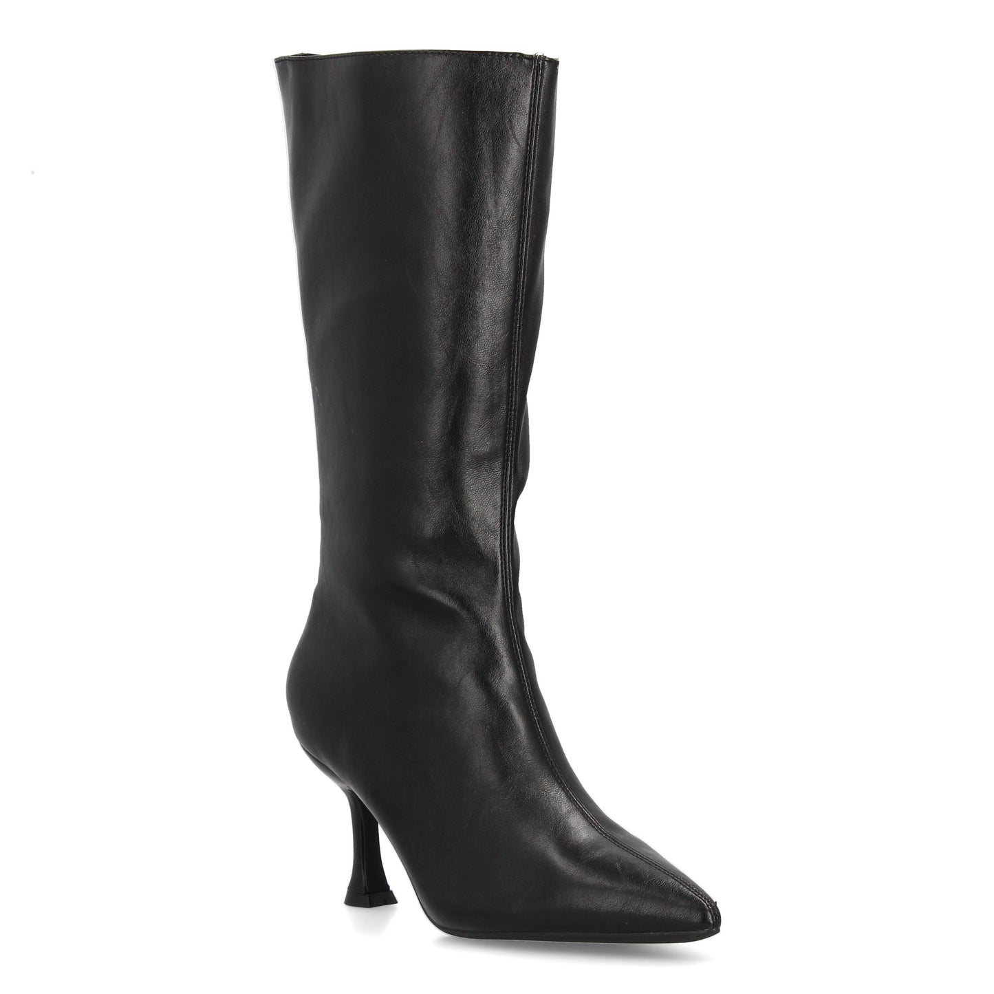 Botas altas caña media  negras con tacón fino