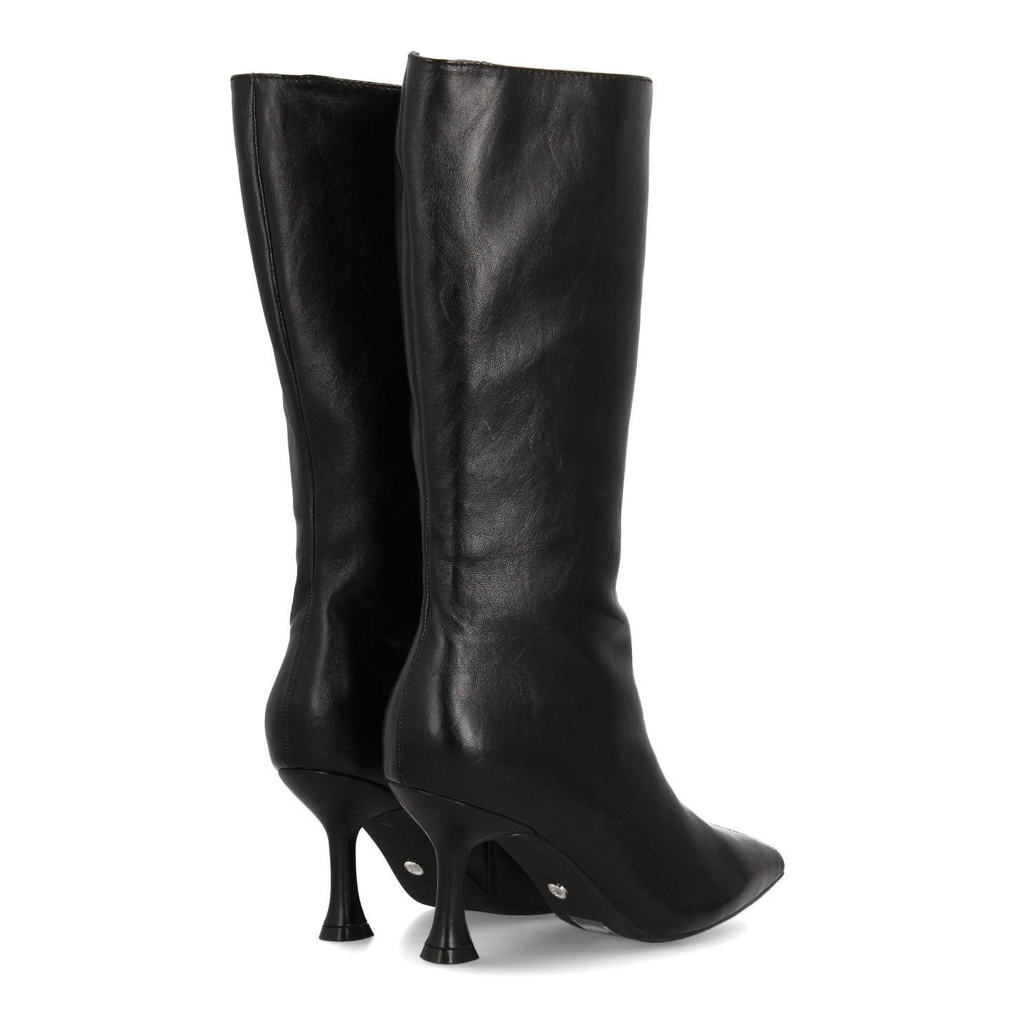 Botas altas caña media  negras con tacón fino