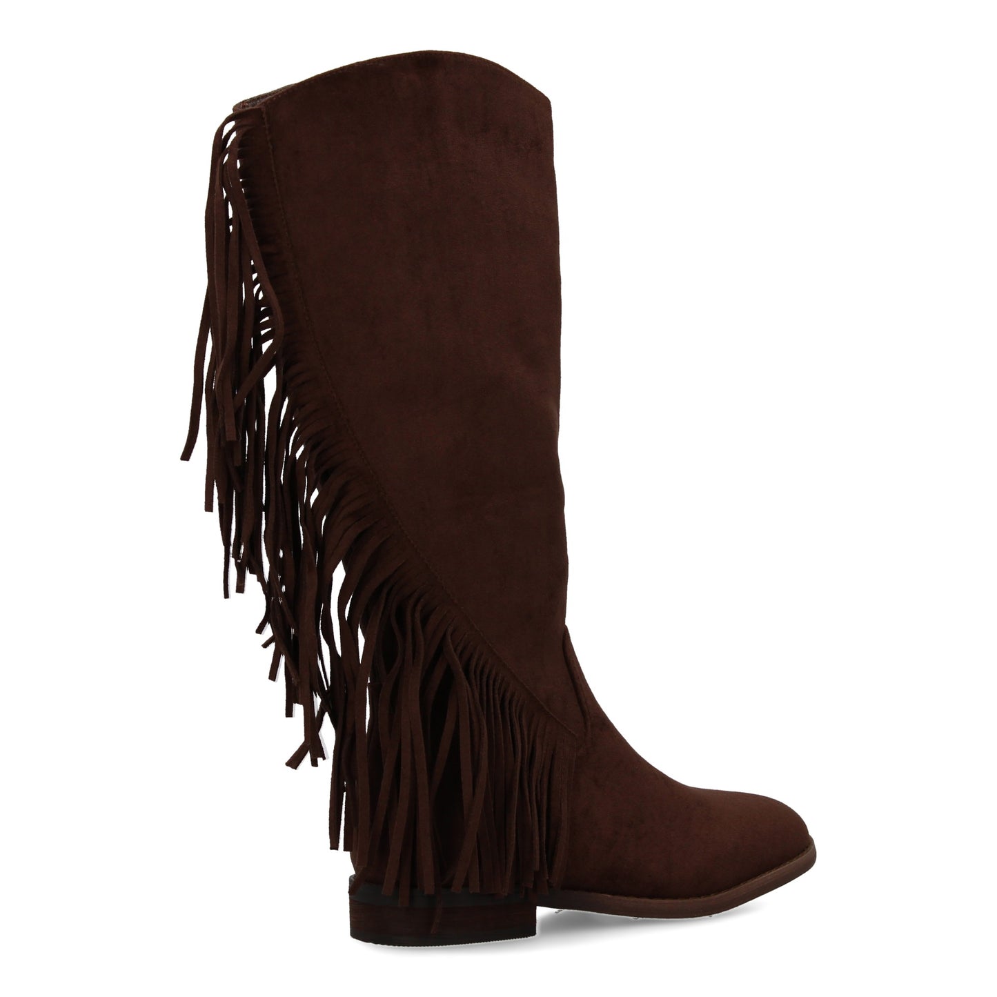 Bota Cowboy Plana Marrón con Flecos y Cremallera