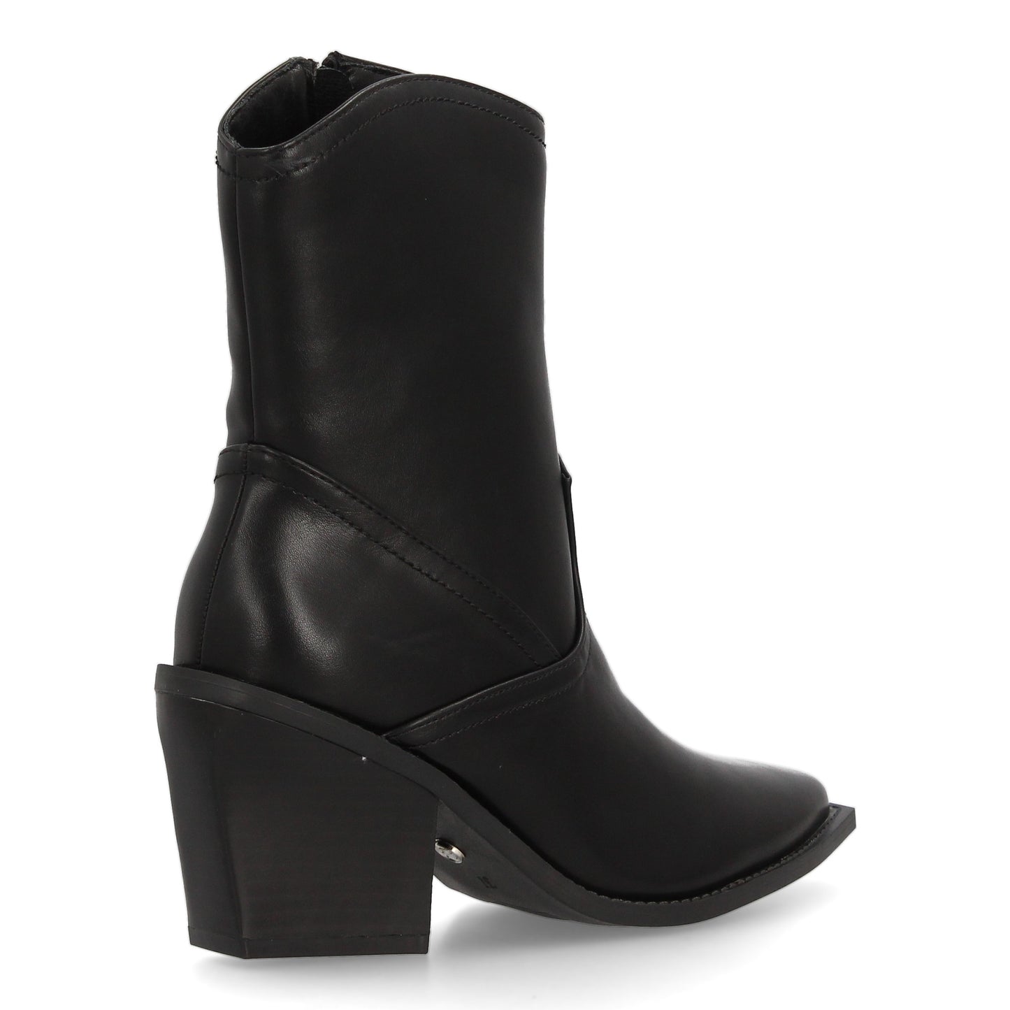 Bota Cowboy Negra Minimalista con Tacón Ancho Cómodo