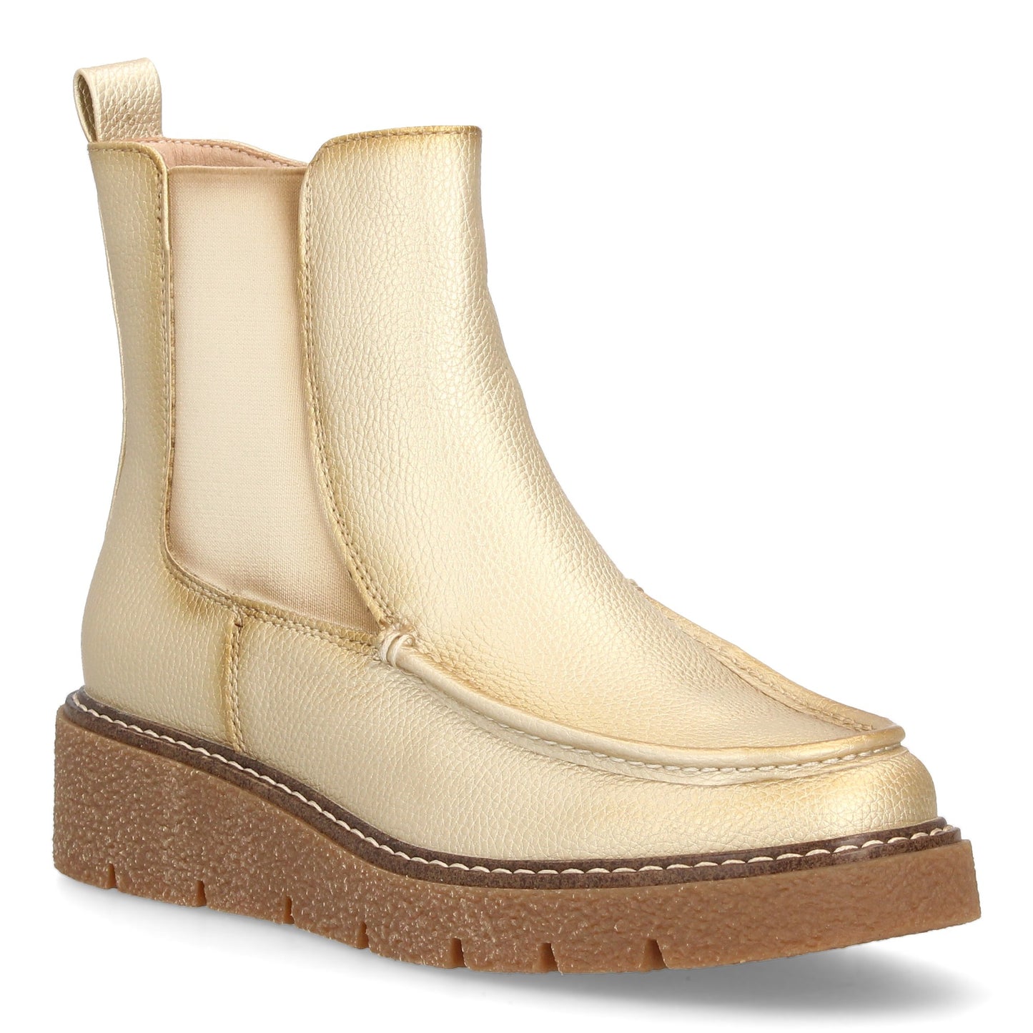 Bota Chelsea Oro con Cuña - Paneles Elásticos Metálicos