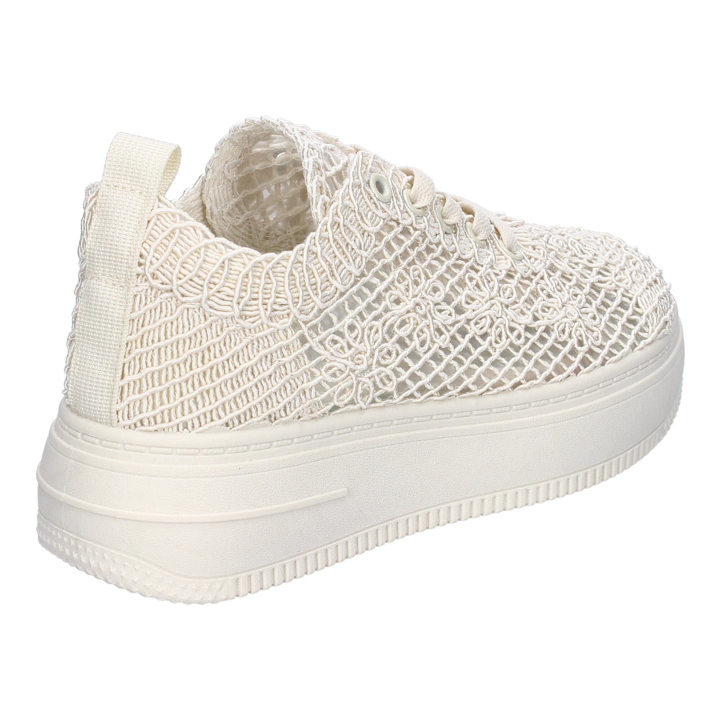 Zapatillas Casual Beige de Encaje Floral - Primavera/Verano