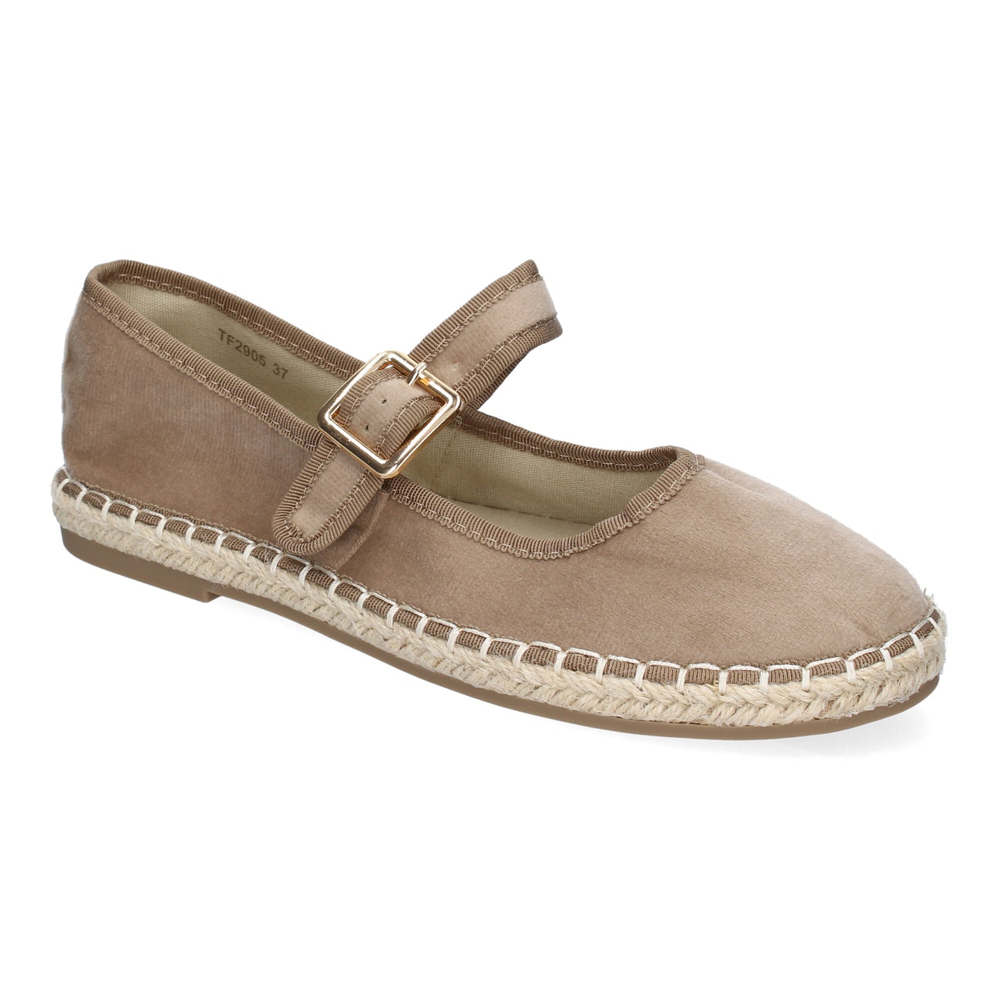 Bailarina Alpargata Kaki de Yute con Hebilla - Diseño Moderno