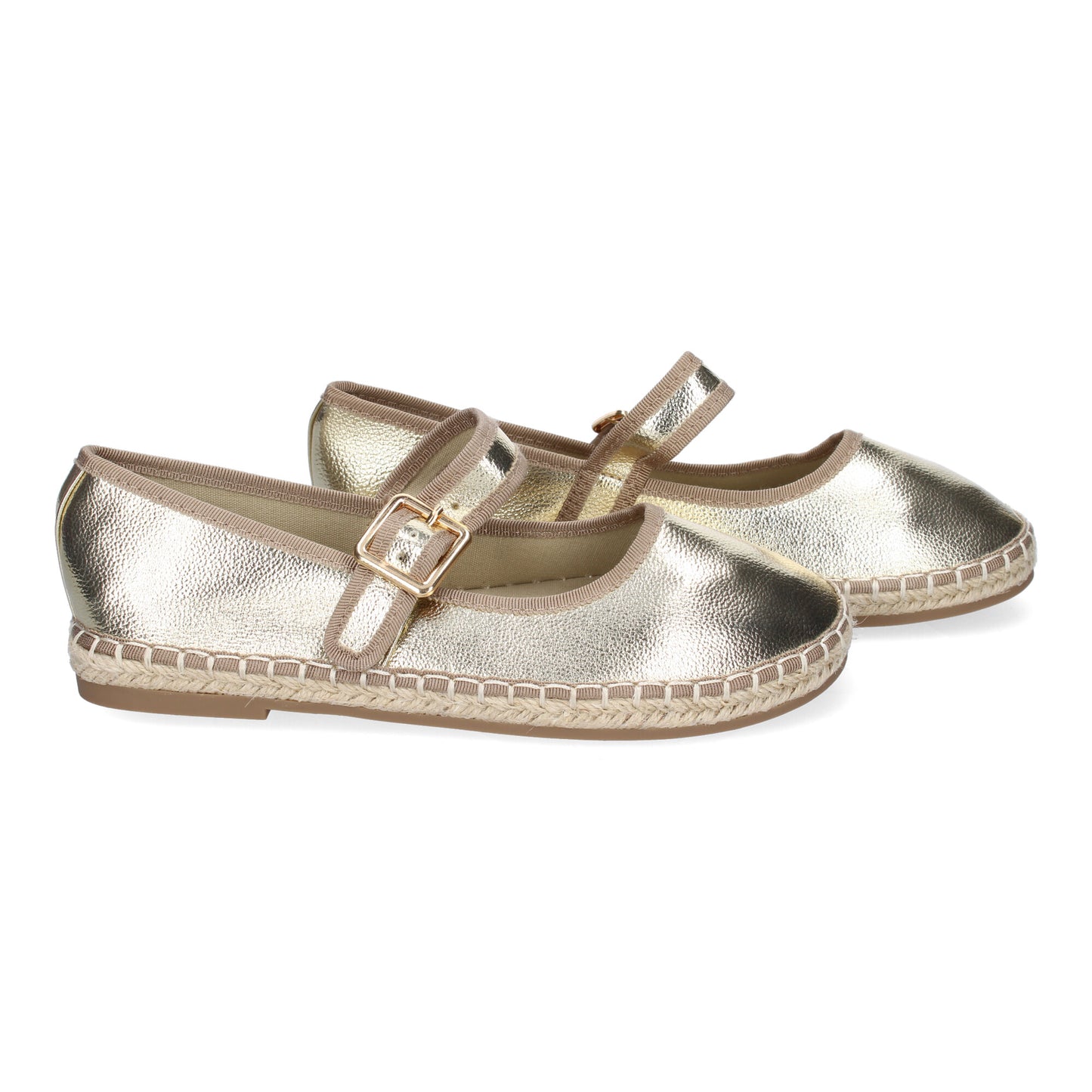 Bailarina Alpargata Oro de Yute con Hebilla - Brillo Veraniego