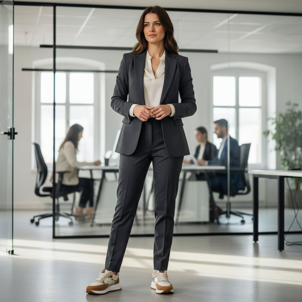 Zapatilla sneaker urbana de mujer plana en color verde militar (kaki), con cordones.