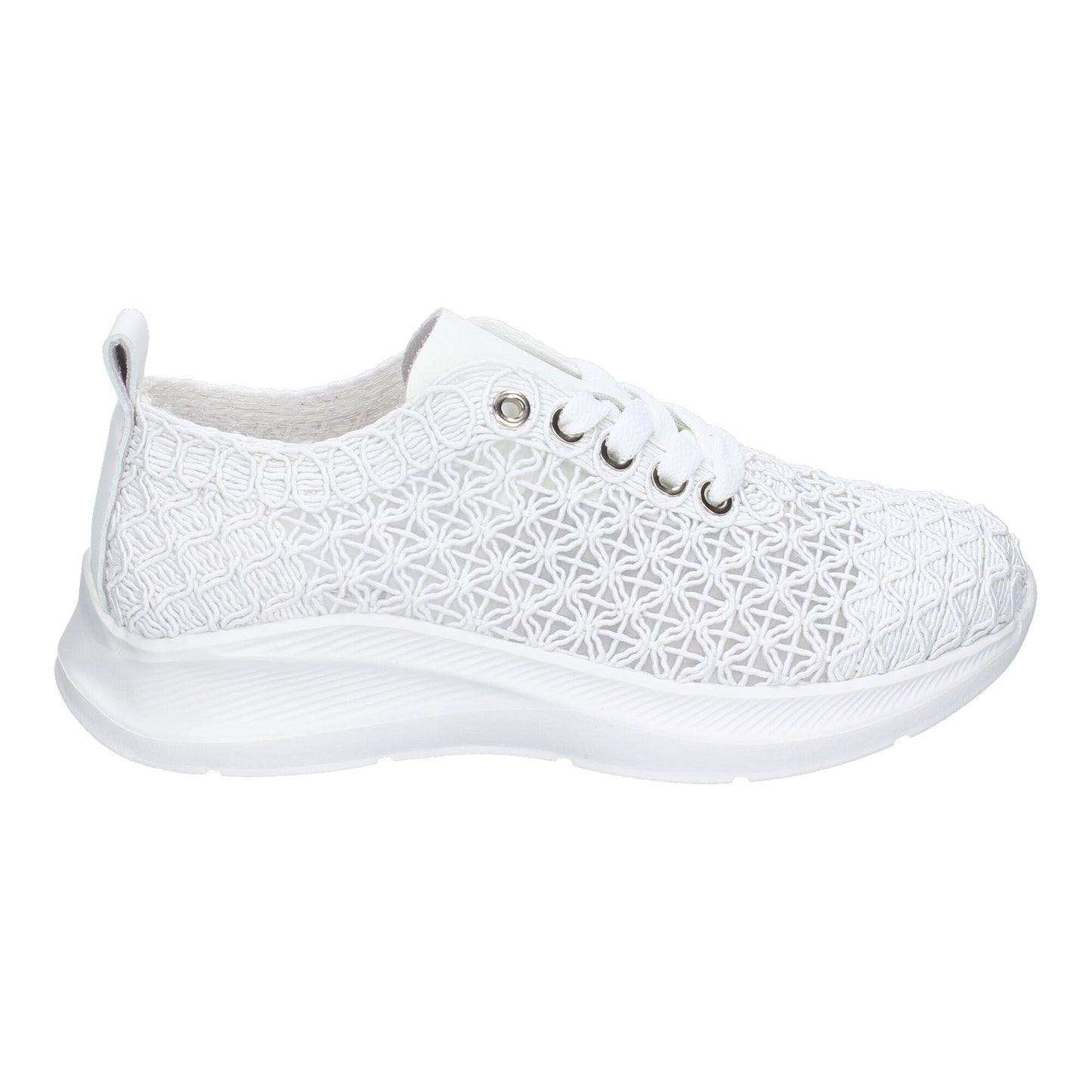 Zapatillas Casual Blancas Elegantes con Bordado y Cordones