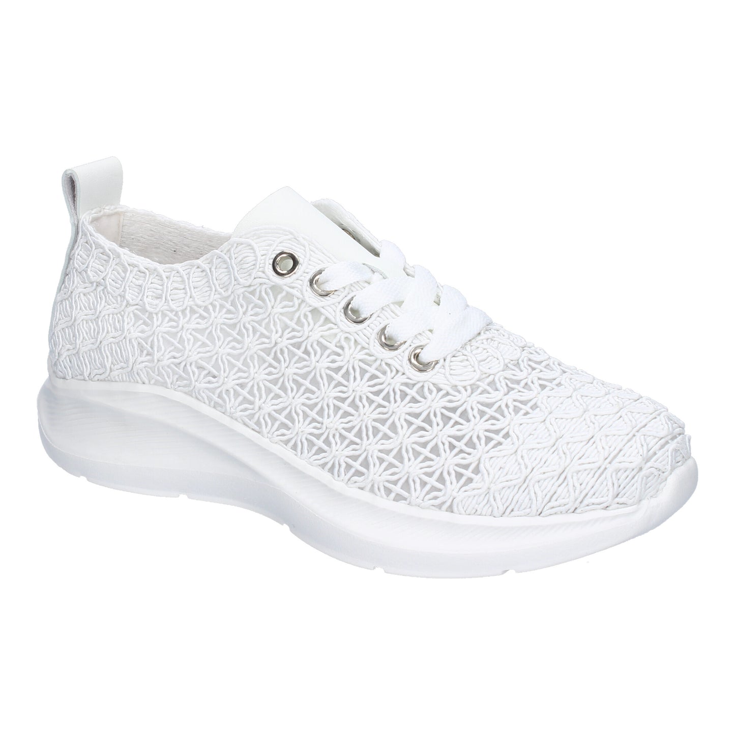 Zapatillas Casual Blancas Elegantes con Bordado y Cordones