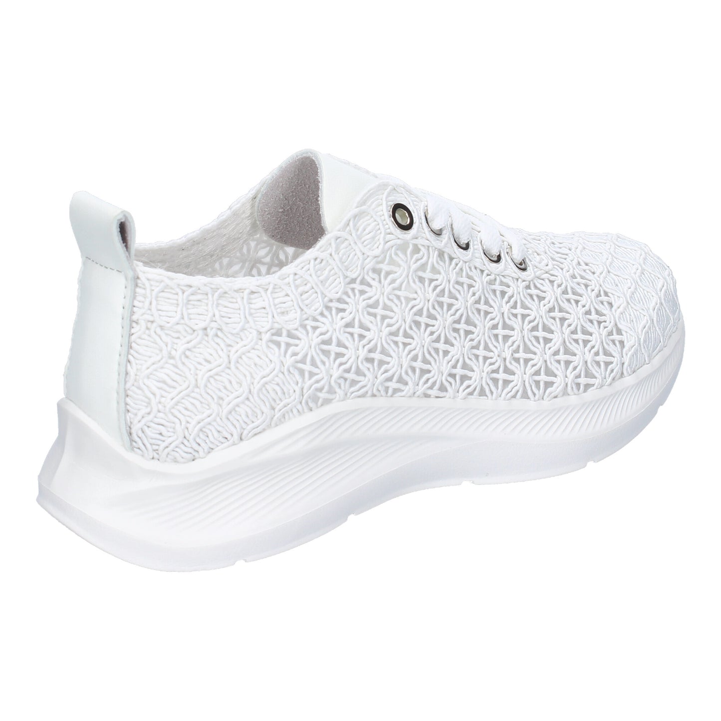 Zapatillas Casual Blancas Elegantes con Bordado y Cordones
