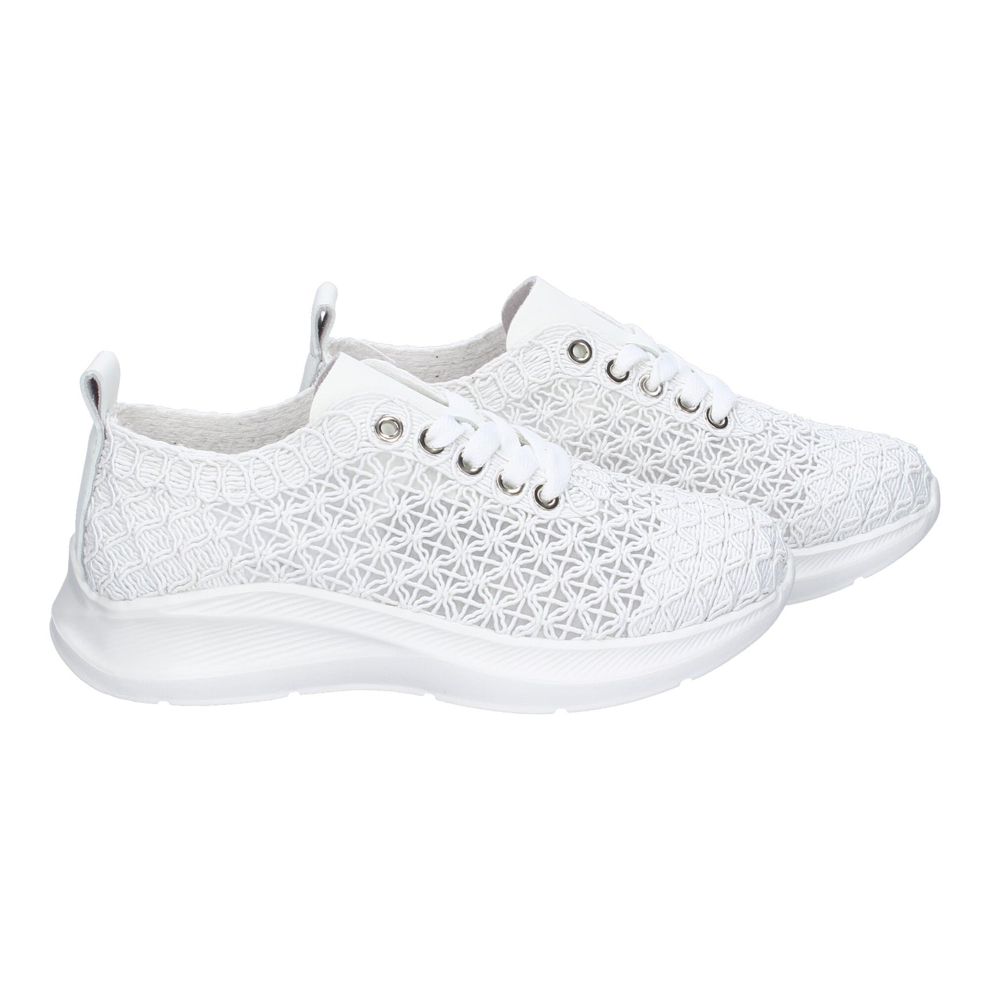 Zapatillas Casual Blancas Elegantes con Bordado y Cordones