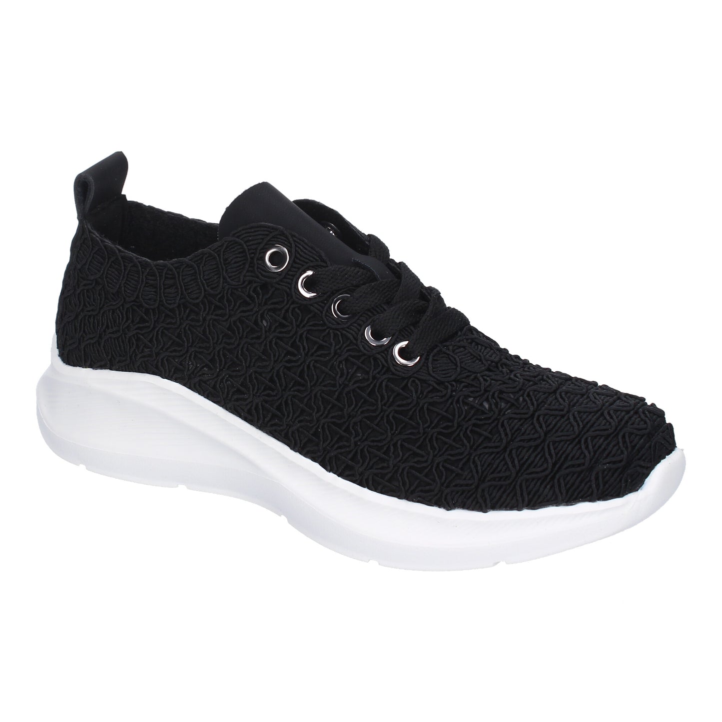 Zapatillas Casual Negras Elegantes con Bordado y Cordones