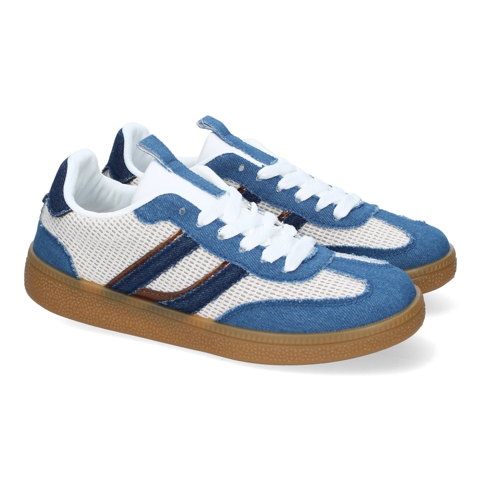 Zapatillas deportivas casuales de mujer color azul, cómodas, versátiles, ideales para el día a día.
