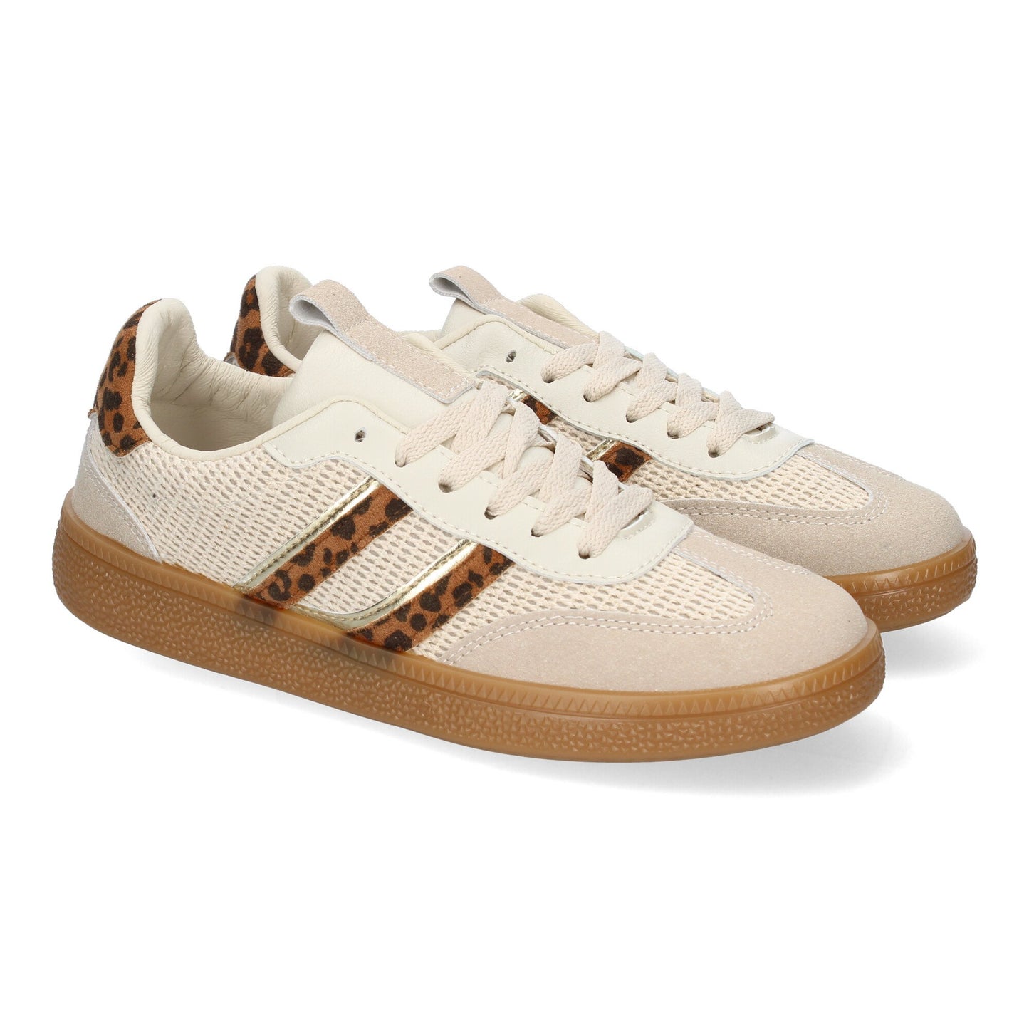 Zapatillas deportivas casuales de mujer con estampado leopardo, cómodas, versátiles.
