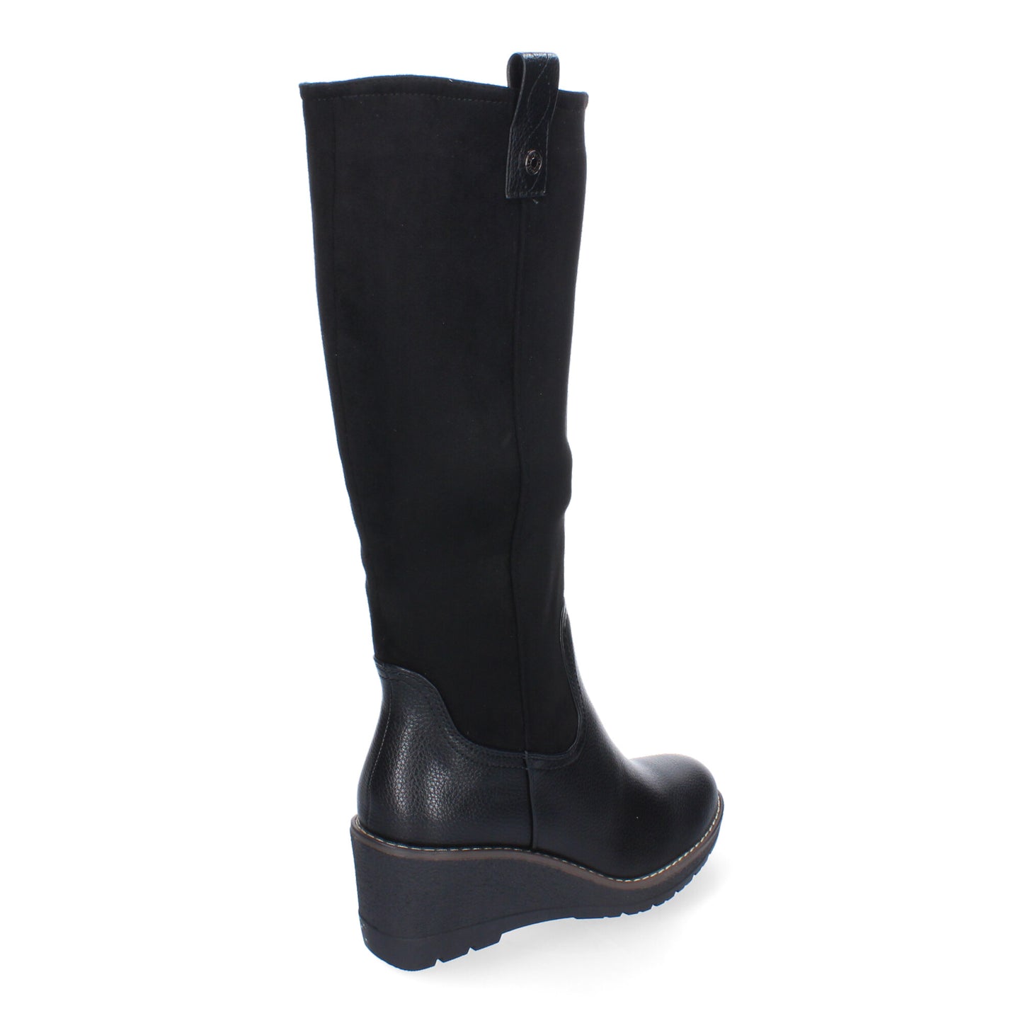 Botas de Cuña de Caña Alta para Mujer Negras con Cremallera