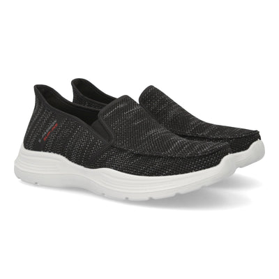 Zapatillas deportivas de hombre color negro, cómodas, ligeras, con diseño moderno y cierre elástico.