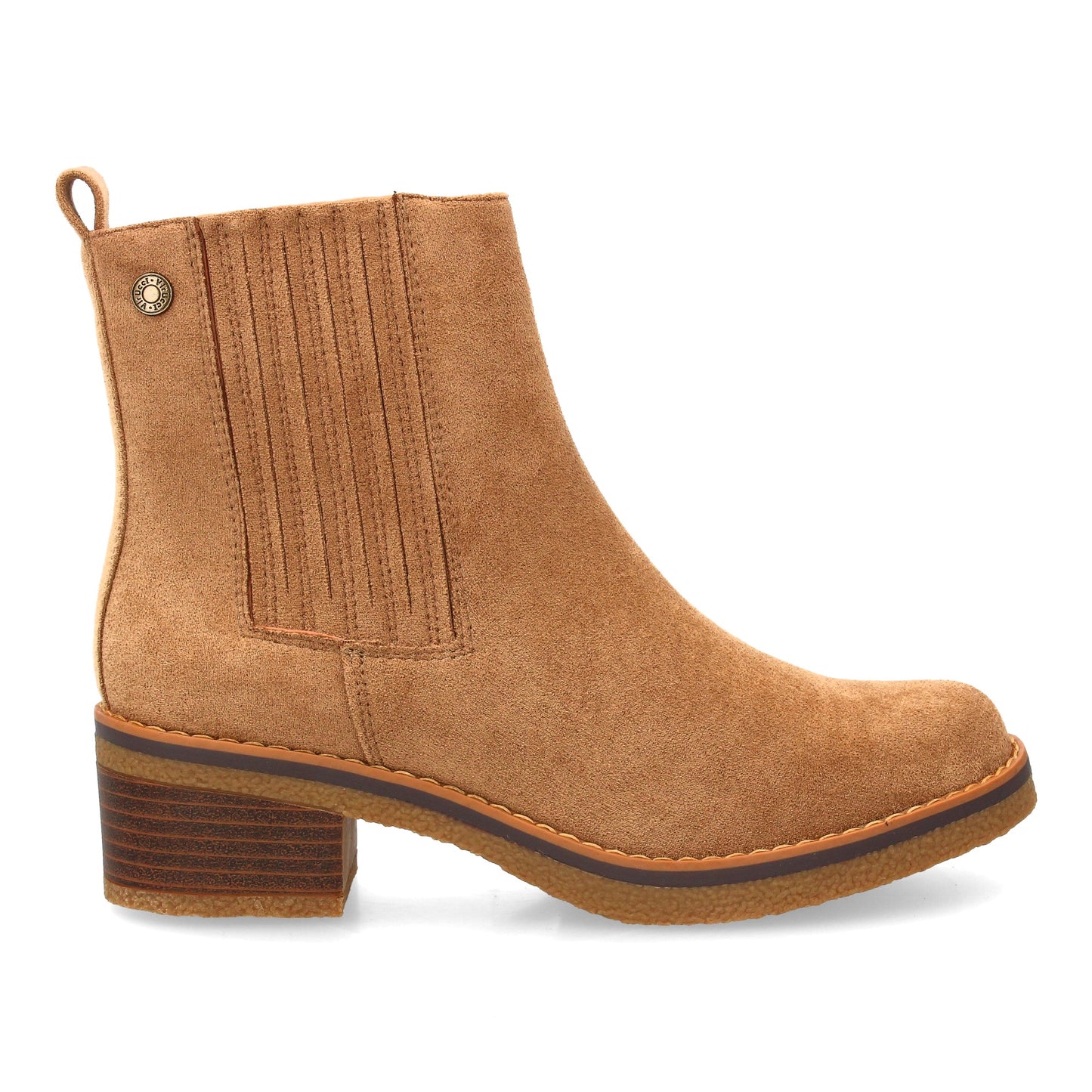 Botín Chelsea de Mujer Color Taupe con Tacón Bajo para Otoño Invierno