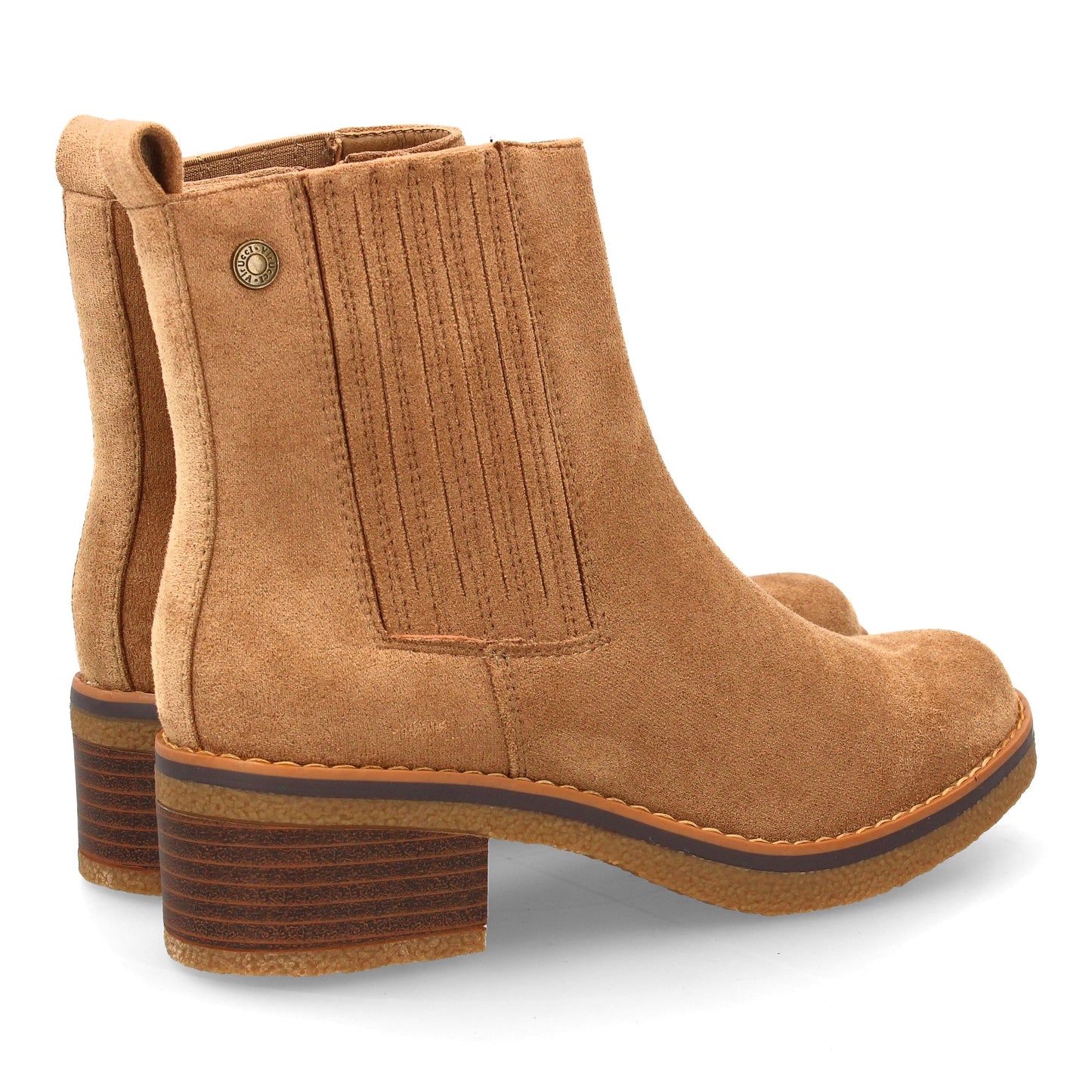 Botín Chelsea de Mujer Color Taupe con Tacón Bajo para Otoño Invierno