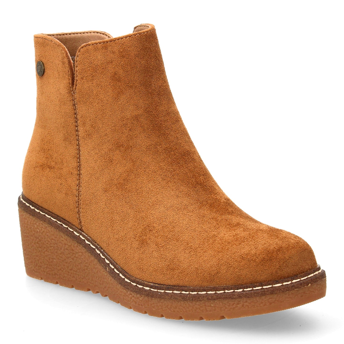 Botín de Cuña Taupe Liso para Mujer - Uso Diario Otoño Invierno