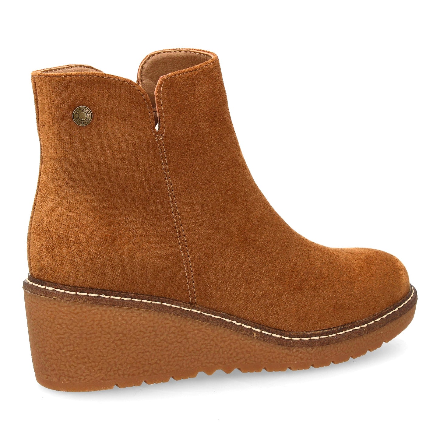 Botín de Cuña Taupe Liso para Mujer - Uso Diario Otoño Invierno