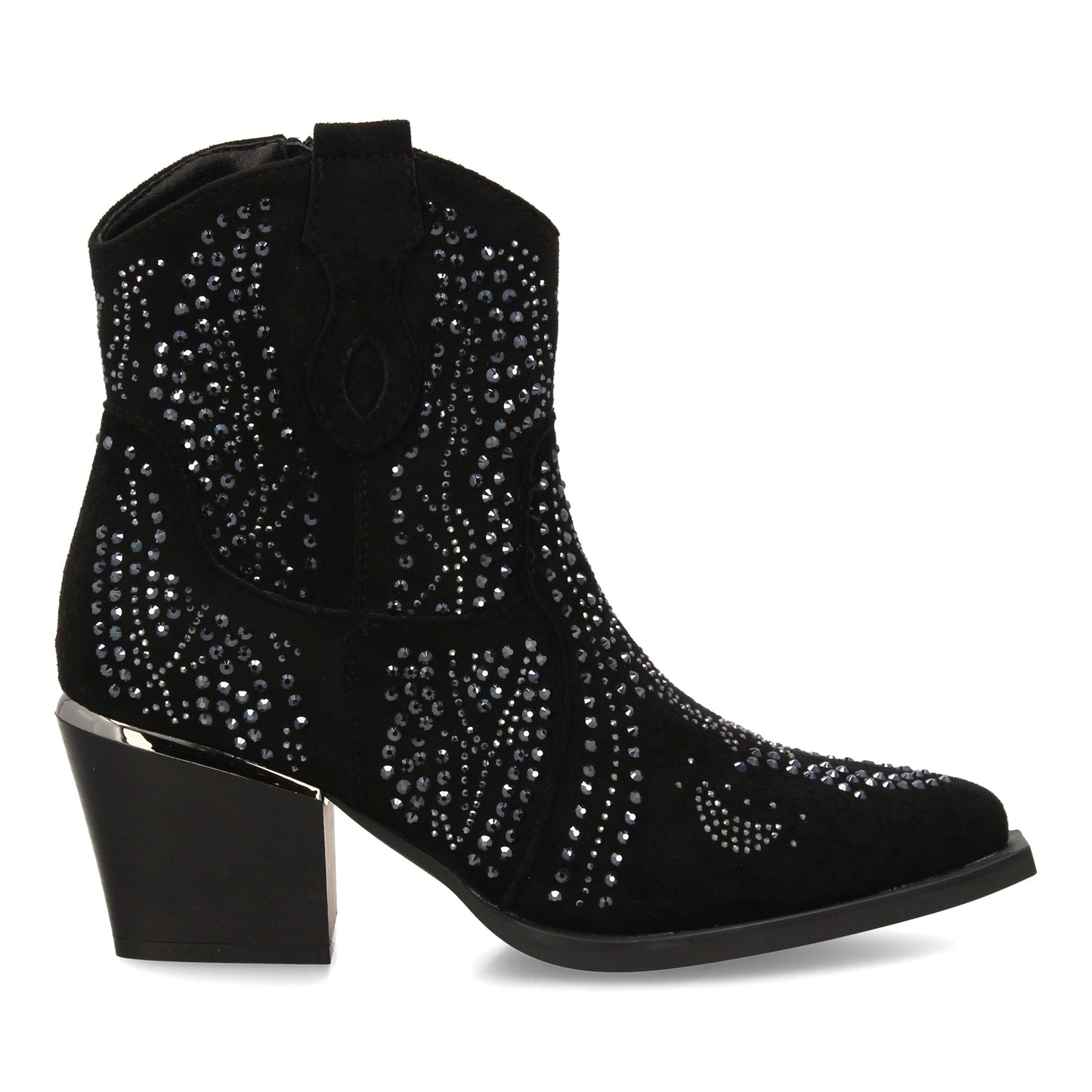 Bota Estilo Vaquero Mujer Negra con Tachuelas y Tacón Cubano