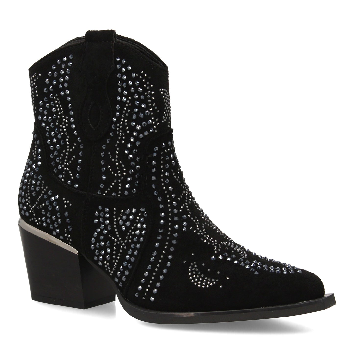 Bota Estilo Vaquero Mujer Negra con Tachuelas y Tacón Cubano