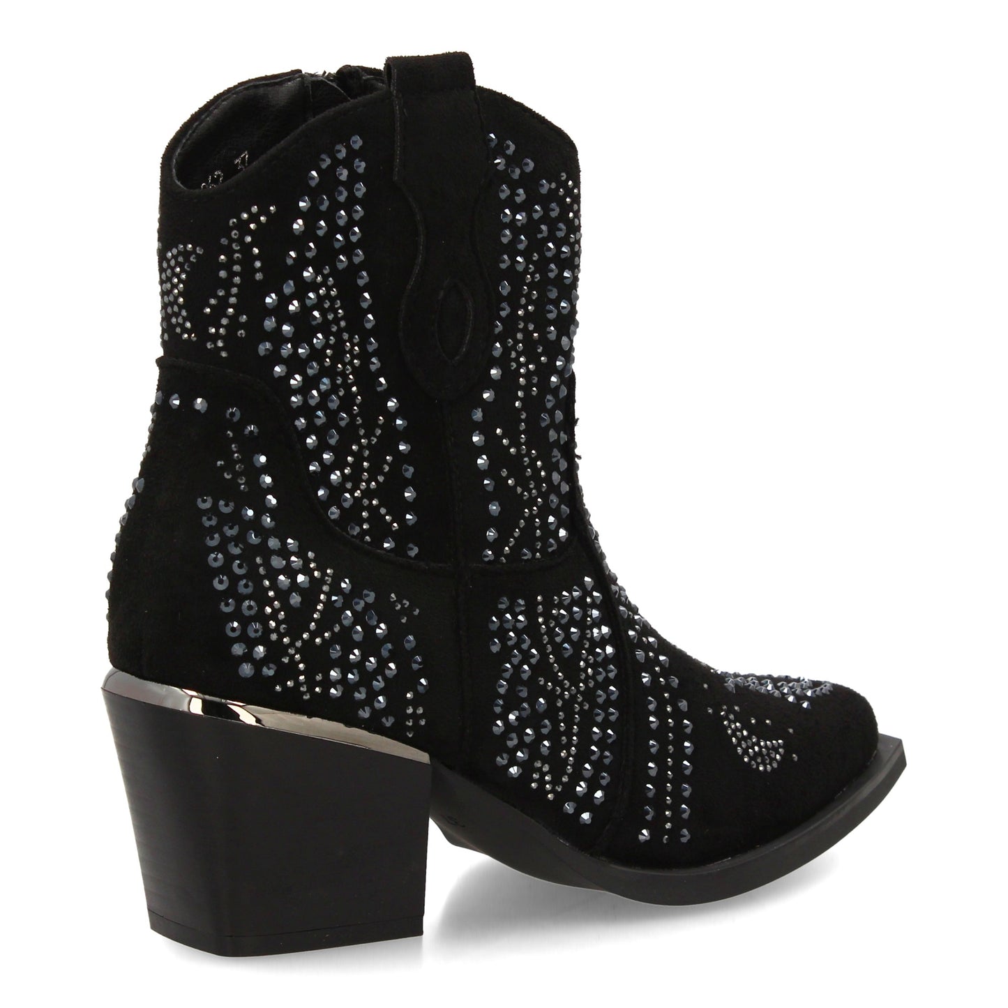 Bota Estilo Vaquero Mujer Negra con Tachuelas y Tacón Cubano