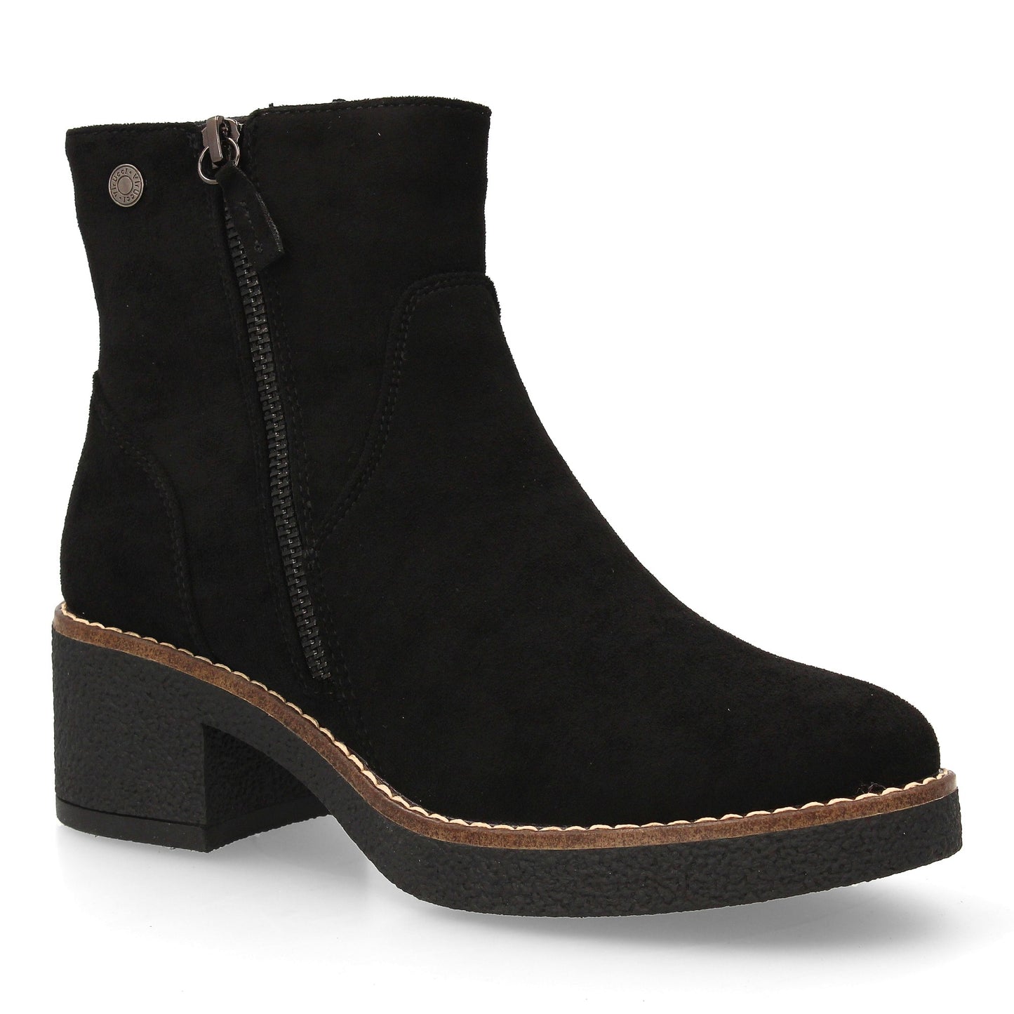 Botín de Mujer Negro Clásico con Tacón Ancho Cómodo