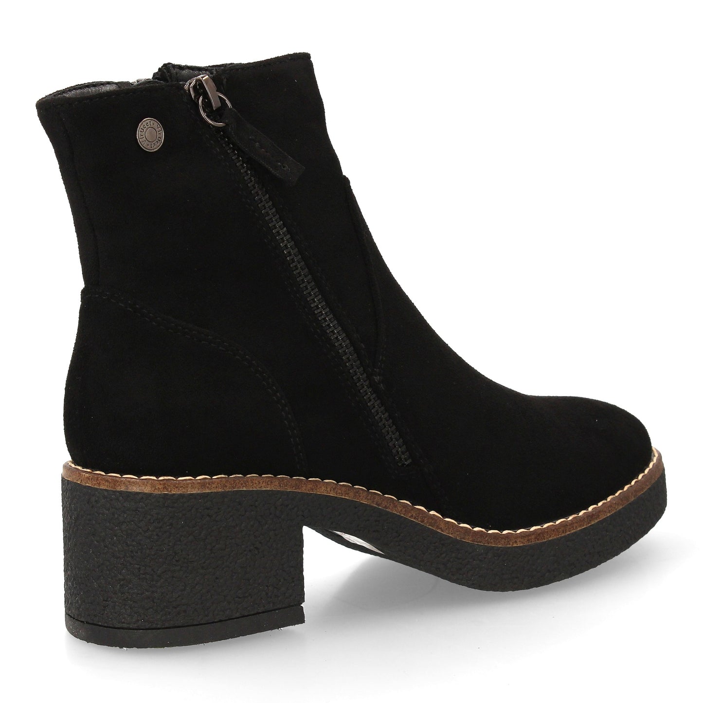 Botín de Mujer Negro Clásico con Tacón Ancho Cómodo